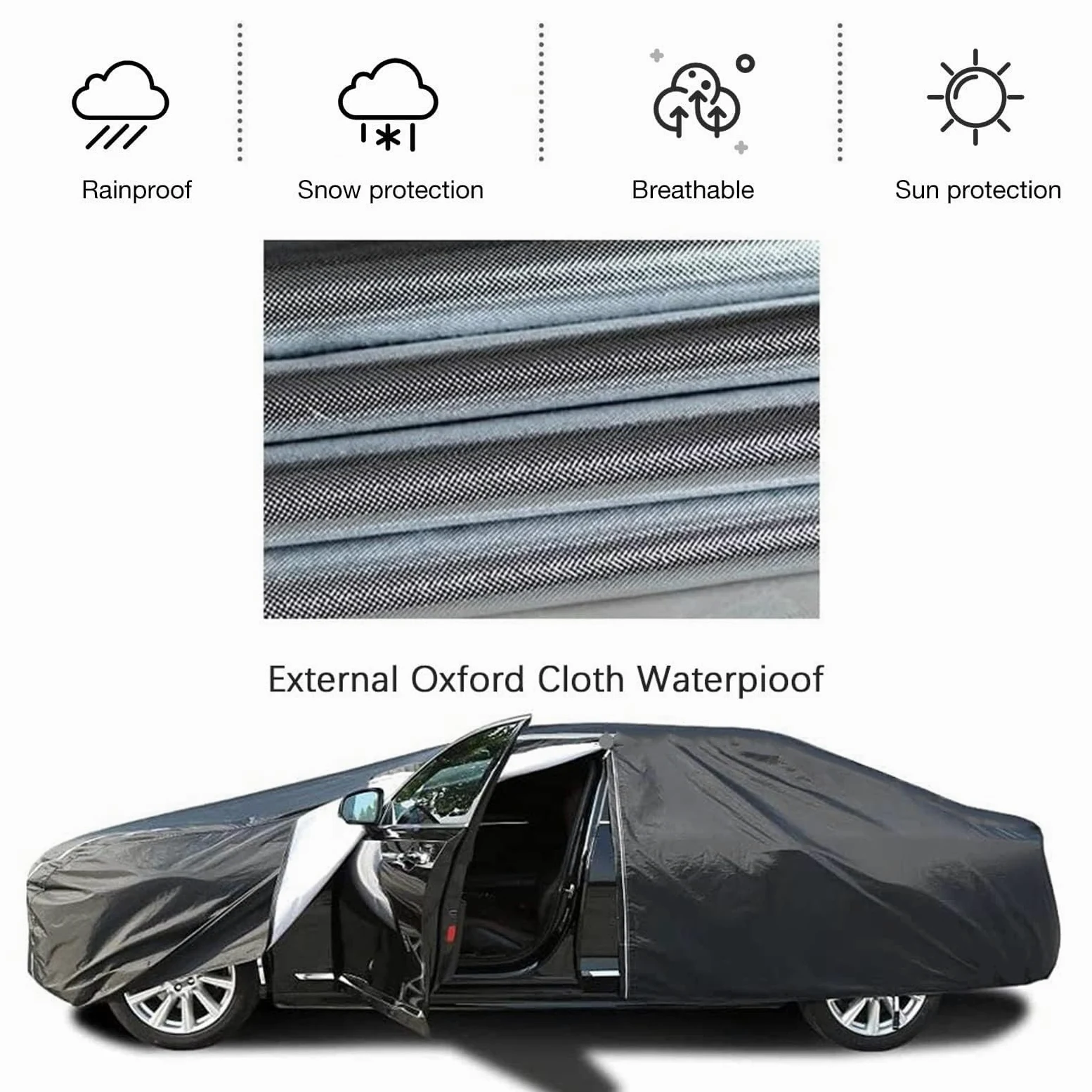 Funda Coche Exterior Hecho para Citroen C4 Picasso 2007-2021, Funda para Coche, Lona Coche, Impermeable Respirable Anti-UV Resistente Al Polvo Lluvia Nieve Rasguño x107lkbx601