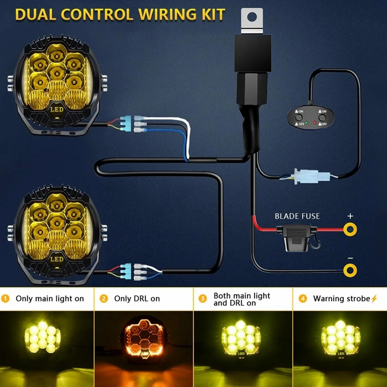 Faros Delanteros Faros Delanteros Luz Conducción Foco LED Blanco Amarillo 3 5 Pulgadas Lámpara Trabajo DRL Para Niva Para Lada Todoterreno 4x4 Para Jeep Auto Faros Faro(White-5INCH-2PCS)