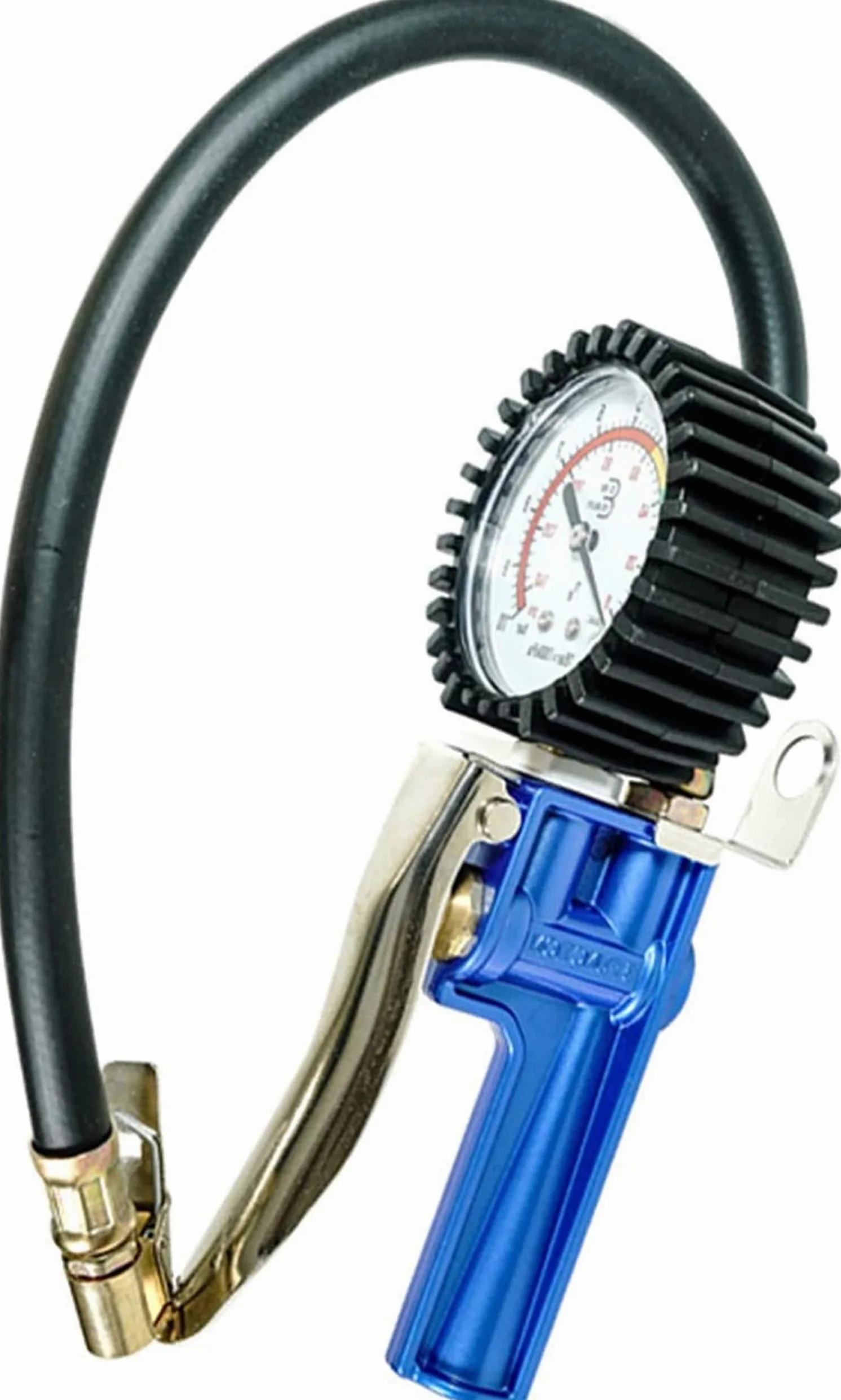 HMTE Manómetro de presión de neumáticos, inflador de neumáticos de 140 PSI con compresor de Aire de manómetro, Mandril de Aire de válvula para Coche, Motocicleta, Bicicleta (Azul 0)