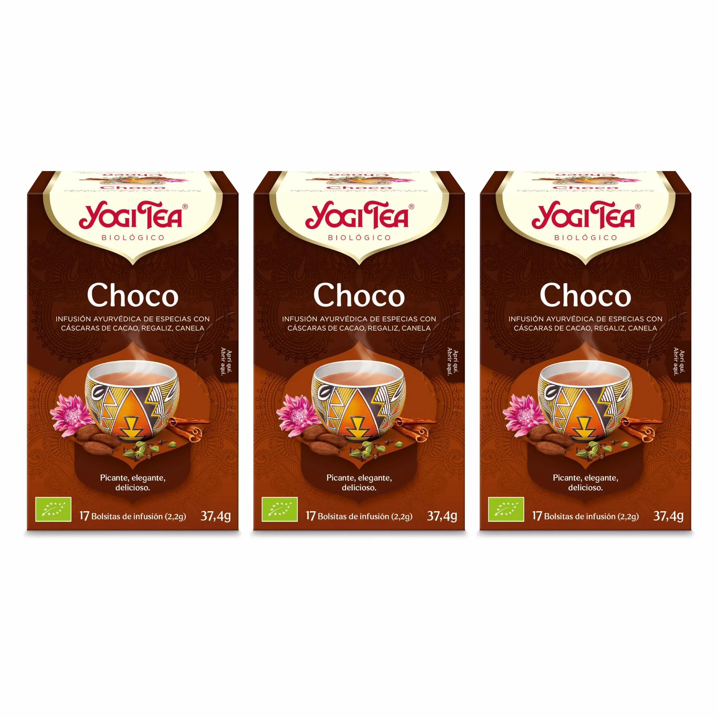 Yogi Tea Choco Infusión Ayurvédica Cacao Regaliz Canela Pack 3x17 bolsitas