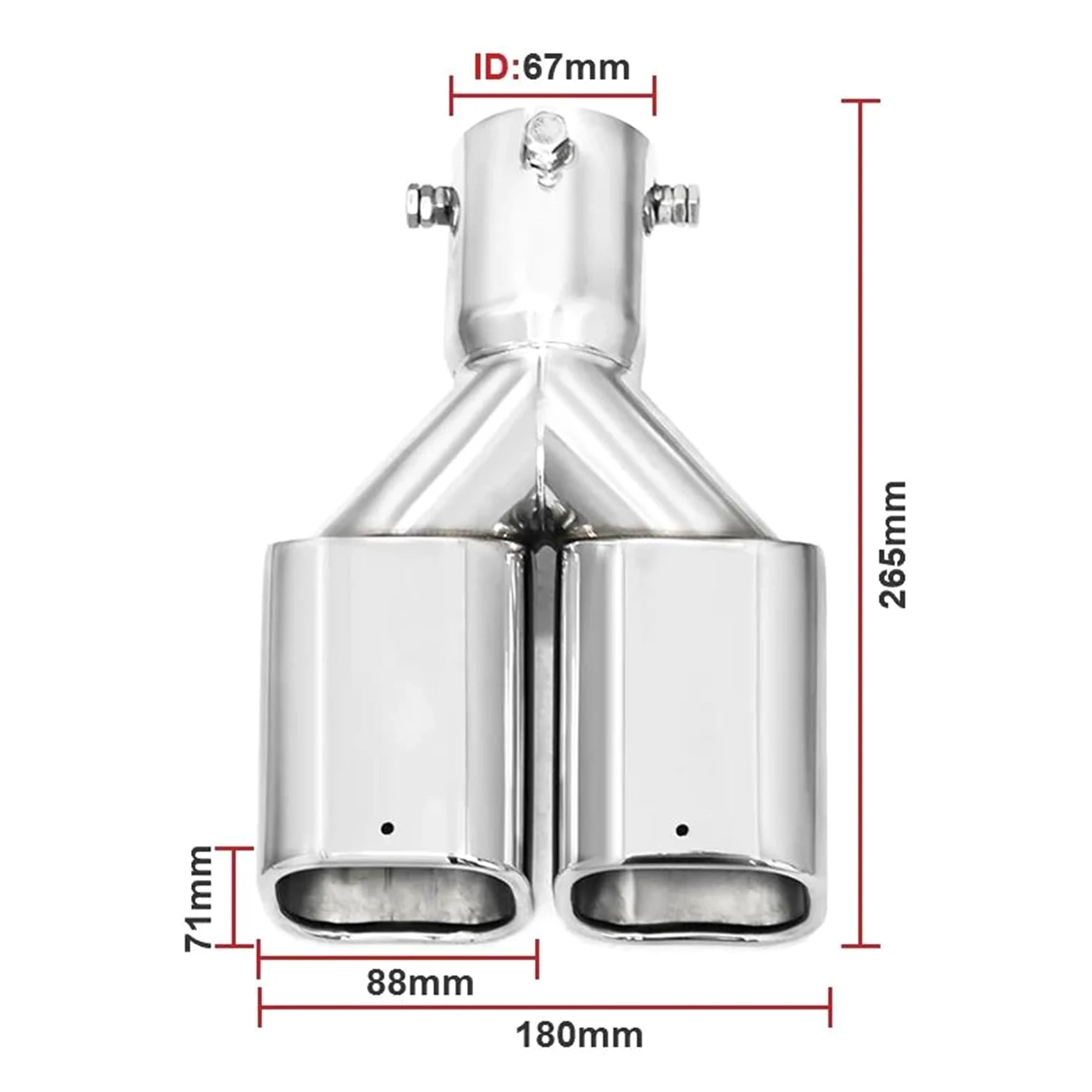 Tubo escape deportivo Silenciador de tubo de escape cuadrado de acero inoxidable de doble cabezal para Toyota para Alphard Serie 40 2024, 1 pieza silenciador
