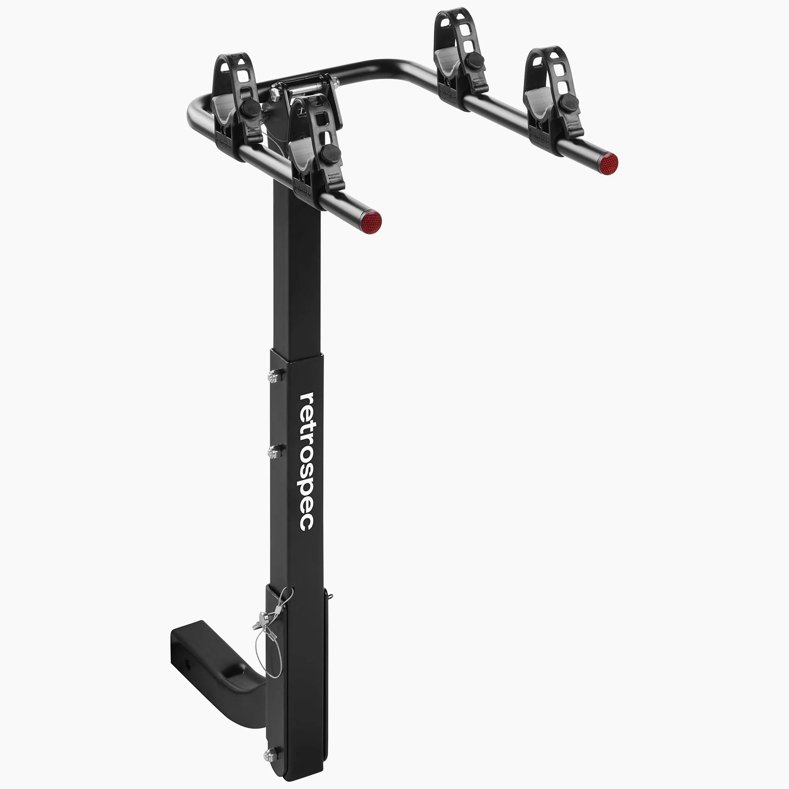 Retrospec Lenox 2-5 - Bike Hitch Rack for Cars, Trucks, SUVs with 2” Hitch | Foldable Steel Frame with Anti-Rattle Adapter, Tie Down Cradles and Straps - Fits Most Frames, Black