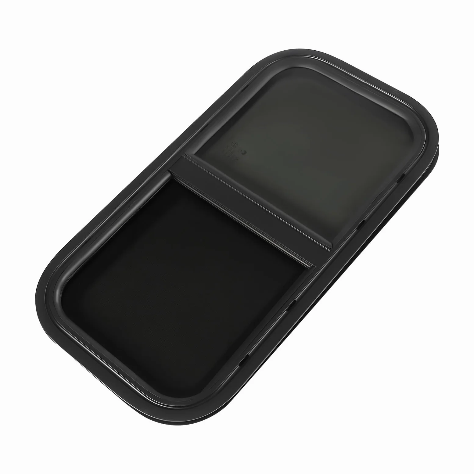 Ventana de caravana de 700 x 400 mm, para caravanas, con red de protección contra insectos, color negro, para autocaravanas, remolques y camionetas, instalación de sujeción para 46-60 mm de grosor