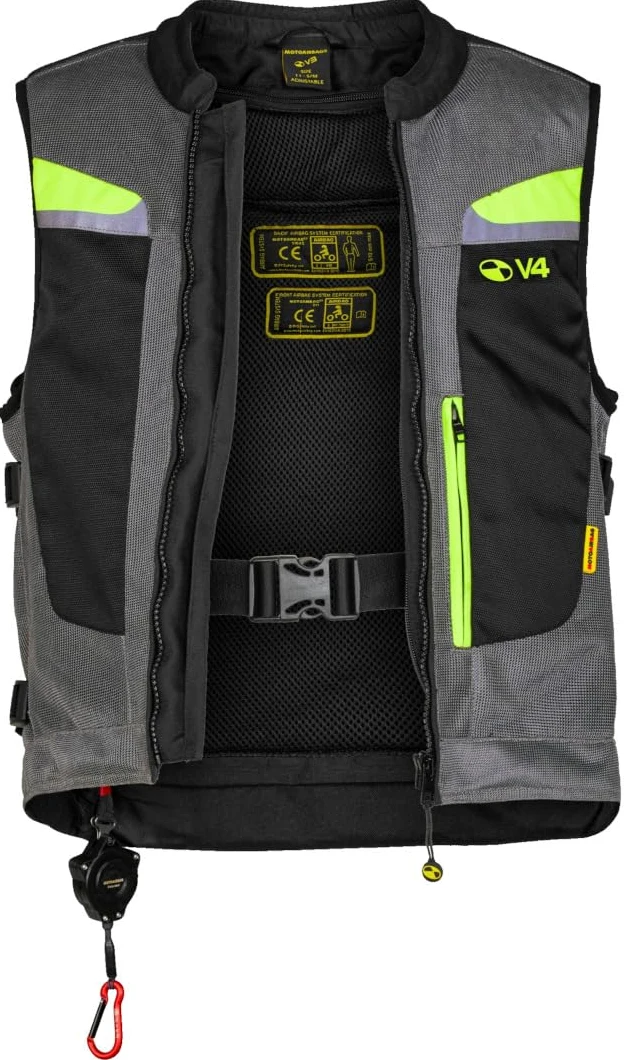 MAB v4 Gilet airbag, nero/grigio/neon, L/XL