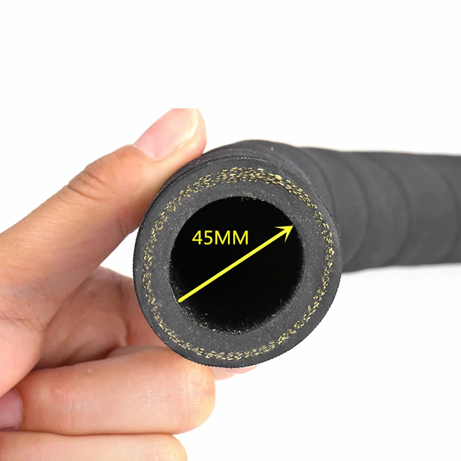 Cqinju-Tubo Flexible de PVC 1M de alta presión del tubo de agua del tubo de 16 mm de goma de alta temperatura resistente al vacío motocicleta del coche camión de Van Fuel Oil Tubería Manguera Negro, A