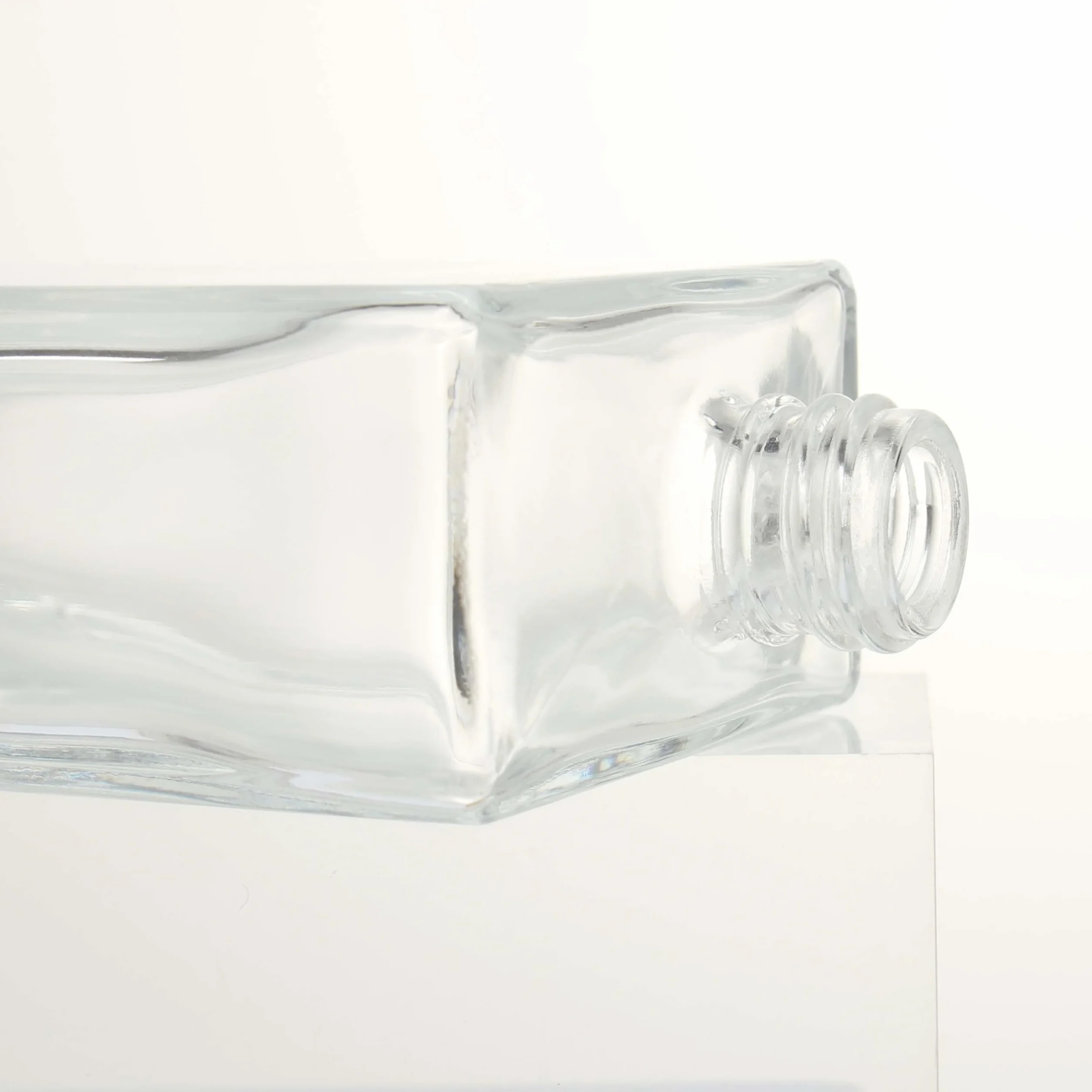 COSIDEA 3 botellas de vidrio plano transparente 100 ml para aceites esenciales de viaje