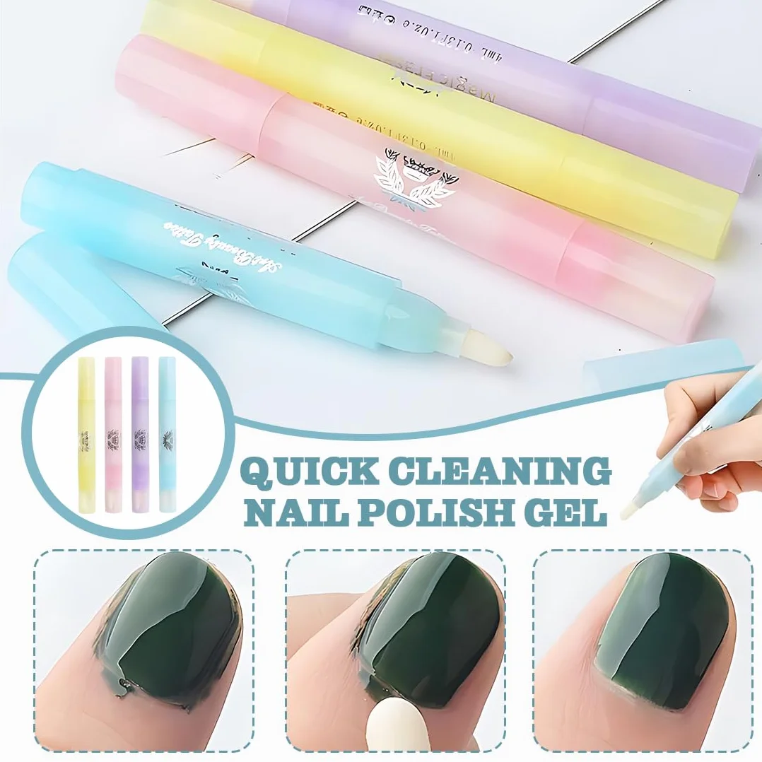 Lápiz corrector de esmalte de uñas 4 piezas con 12 puntas de repuesto sin disolvente