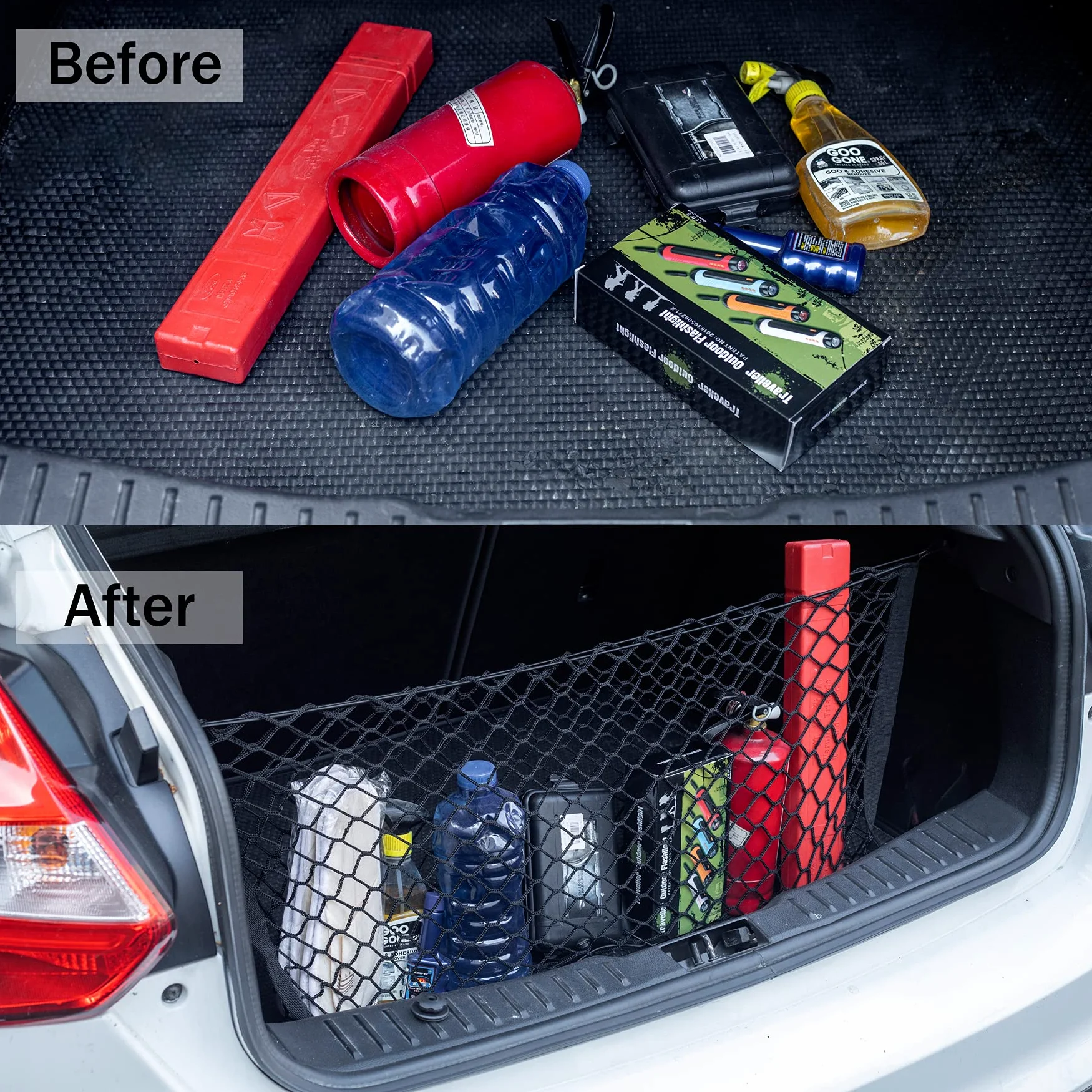 Amiss Red de Carga elástica para Caja de camioneta, Red de Almacenamiento Ajustable con Gancho, Accesorios para Divisor de Cama de camioneta, Organizador y Almacenamiento, Compatible con Chevy