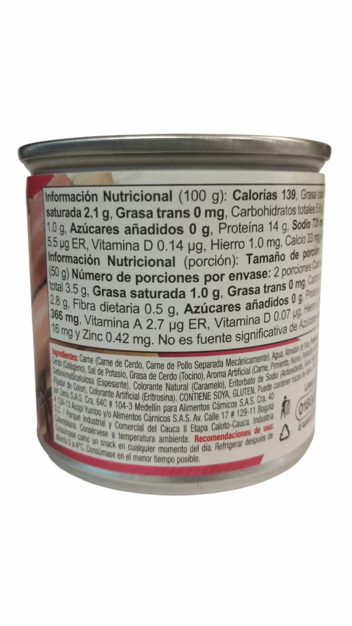 SALCHICHAS VIENA ZENU SALCHICHA MIXTA DE CERDO Y POLLO 150 GRAMOS