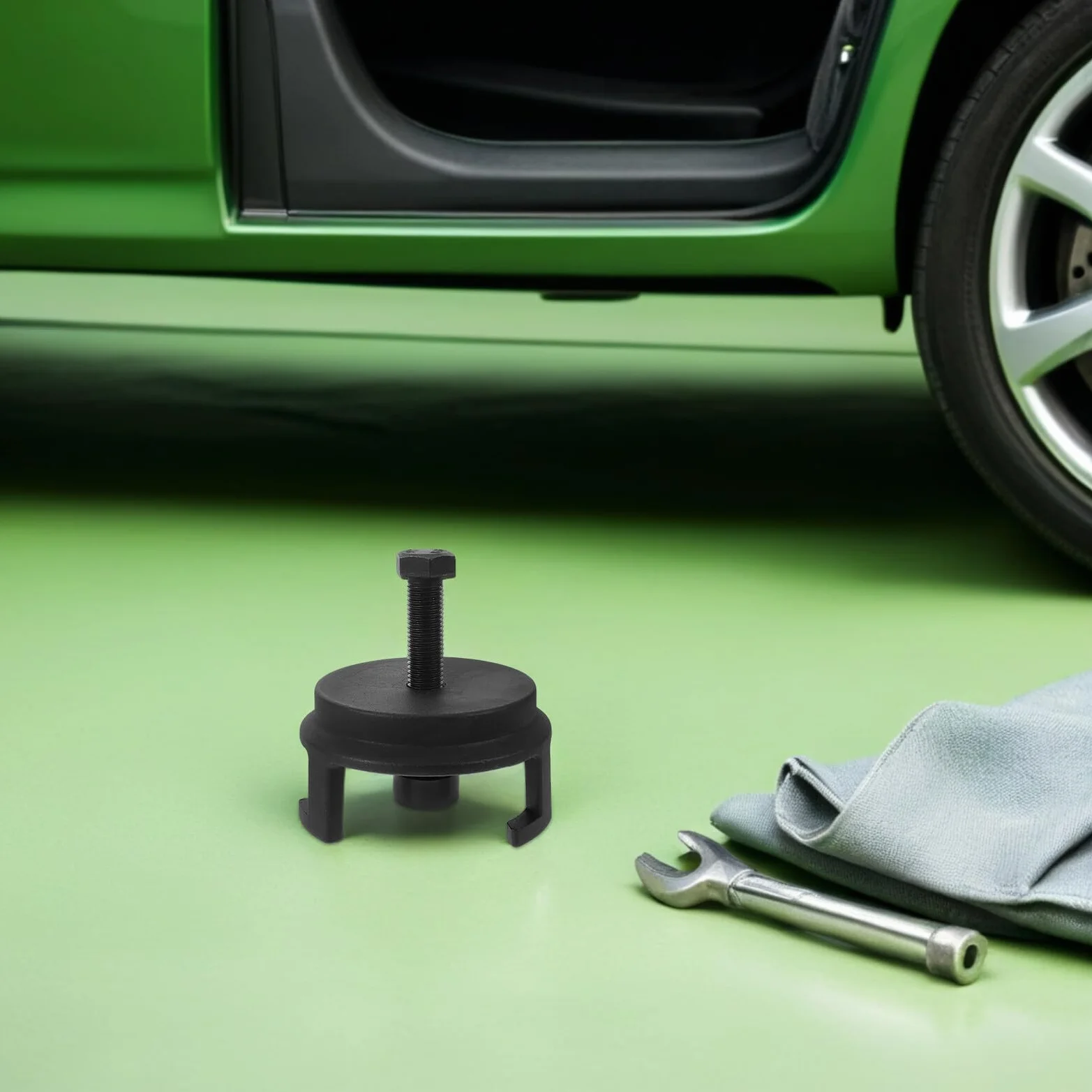 Mikinona Extractor de Balanceador Armónico de Hierro Robusto Herramienta Profesional para Polea de Cigüeñal Compatible con Ford Kit de Extracción Segura Daños para Mantenimiento de Motor