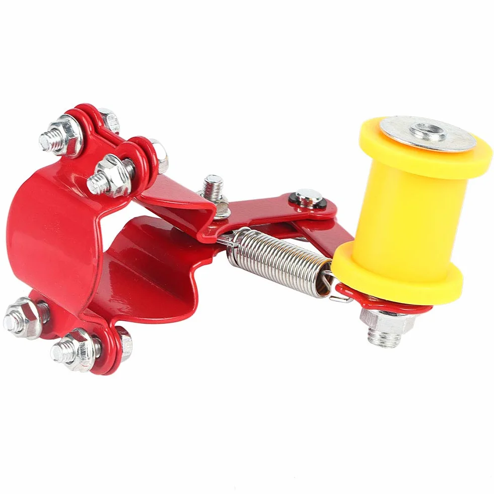 Acouto Perno de Ajuste de Cadena de Motocicleta Universal Tensor de Cadena de Motocicleta Redondo de Hierro y Plástico Negro Ajuste de Holgura de Automática de Rueda de 3,3 Cm para la Mayoría de