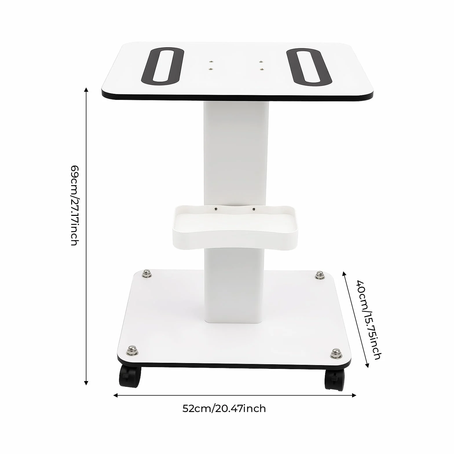 Beauty Rollwagen Carro de salón con freno 52 x 40 cm capacidad de carga 40 kg blanco