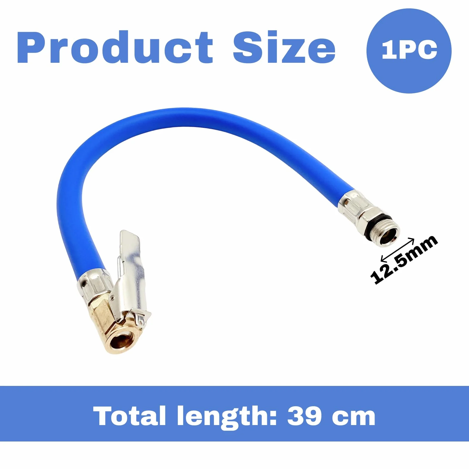 Neumático Bomba Manguera Adaptador 36cm Extensión Manguera de Inflador Manguera de Inflador con Conexión Roscada Estándar para Bicicletas, Motocicletas y Coches - Compatible con Válvulas Americanas
