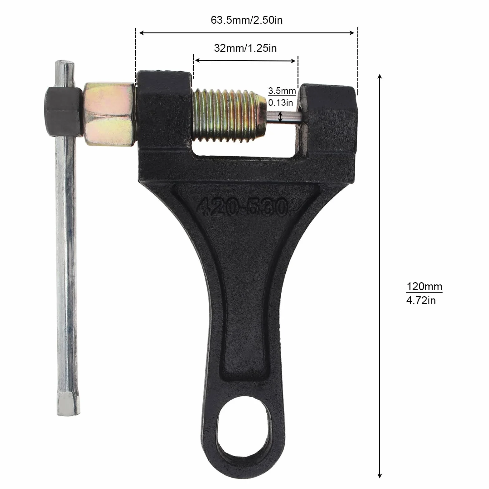 Windance Disyuntor de cadena #420-530 Herramienta de extracción de eslabones para Dirt Pit Bike ATV Quad Go Kart Scooter Motocicleta Bicicleta Cadena Break # 420 428 520 525 528 530