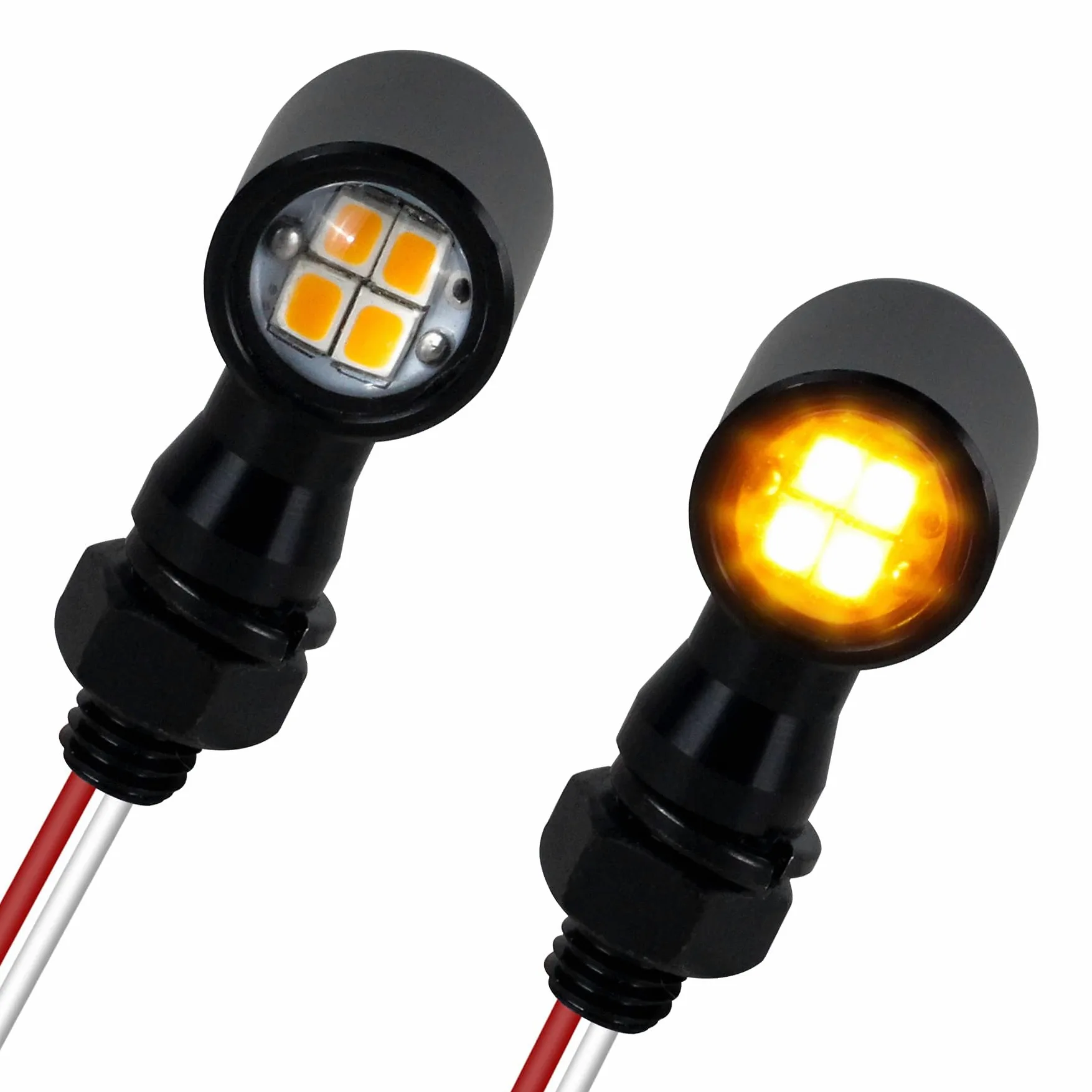 Luces LED intermitentes universales de tamaño mini, intermitentes delanteros de motocicleta, compatible con Harley Honda, Kawasaki, Suzuki, Triumph Yamaha