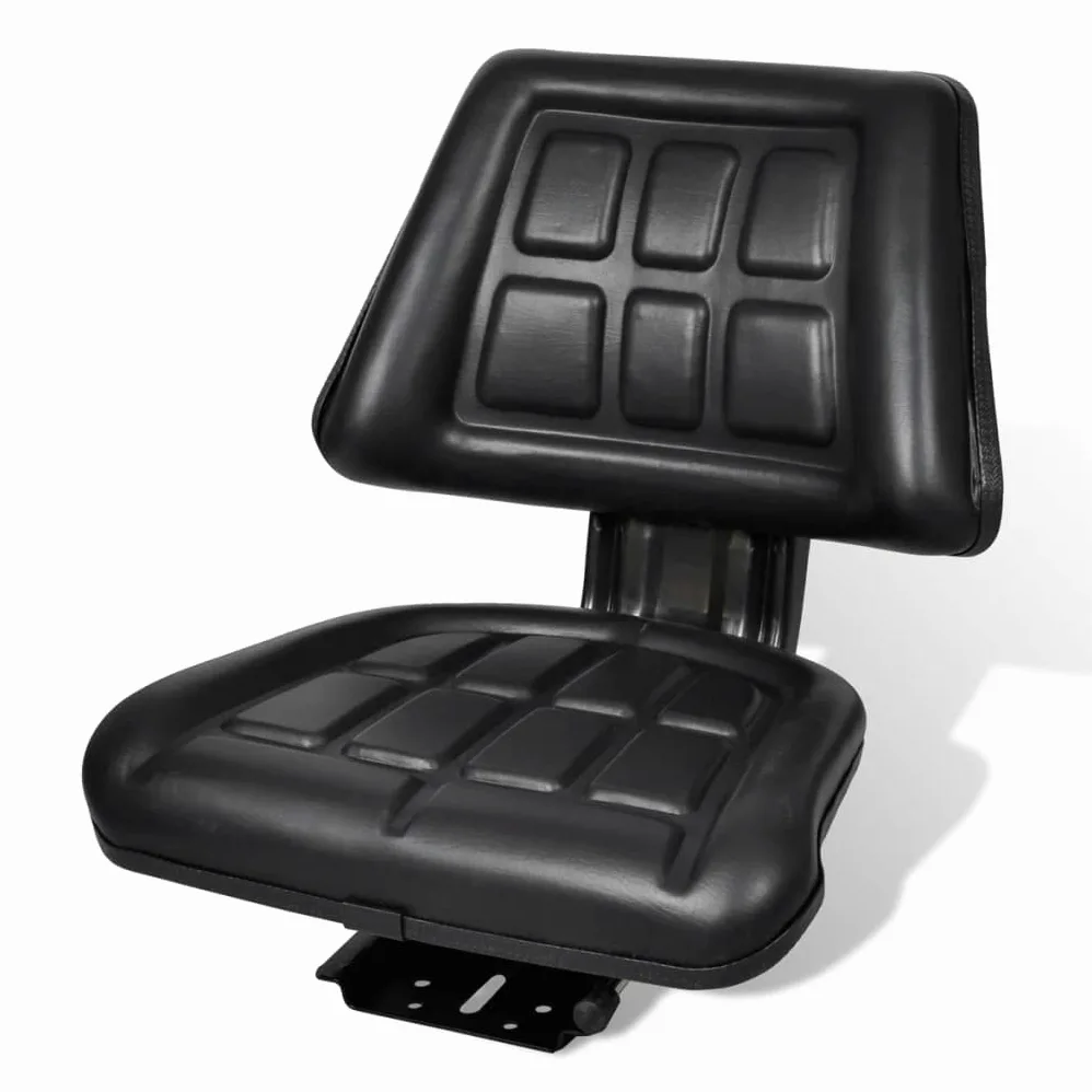 vidaXL Asiento de tractor con respaldo negro