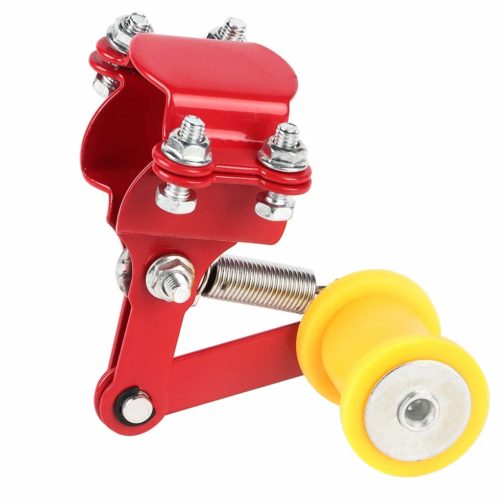 Acouto Perno de Ajuste de Cadena de Motocicleta Universal Tensor de Cadena de Motocicleta Redondo de Hierro y Plástico Negro Ajuste de Holgura de Automática de Rueda de 3,3 Cm para la Mayoría de