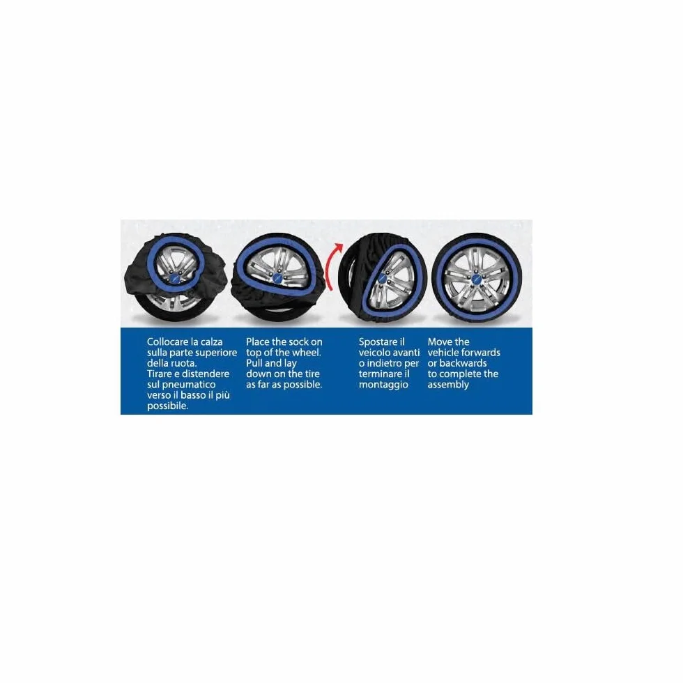 Calcetines DE Nieve Talla XL Calcetines DE Hielo para NEUMÁTICOS 225/55-19 (77964) Juego DE 2 Piezas HOMOLOGADO Goodyear para Coches MONTADOS sobre Ruedas MOTRICES Serie Star Gripper Plus