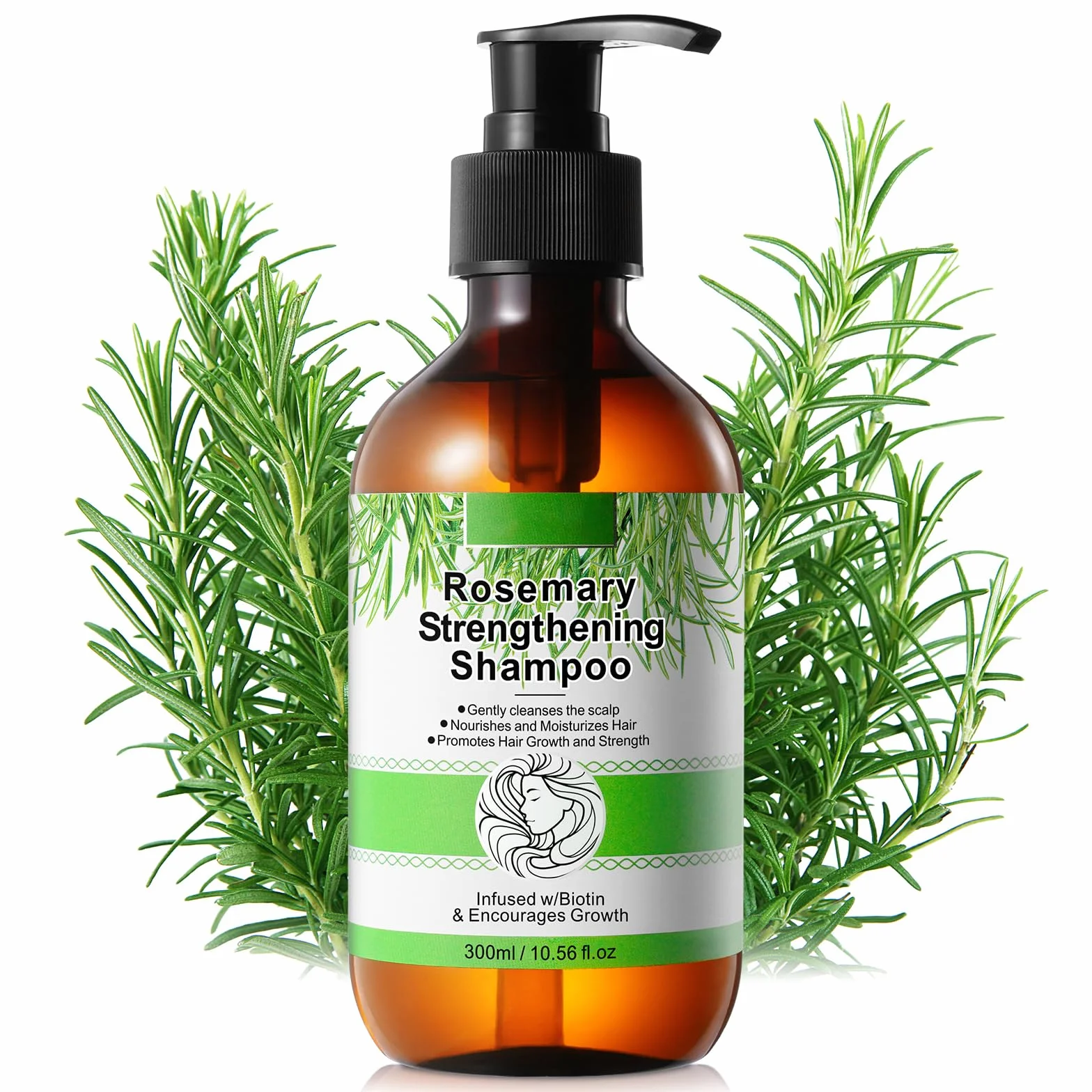 Champú de romero y menta para pérdida de cabello con biotina