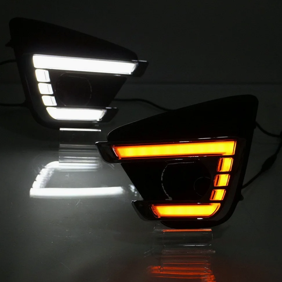 Luces diurnas LED DRL compatible for Mazda CX-5 2013 2014 2015 2016, DRL con señales de giro amarillas