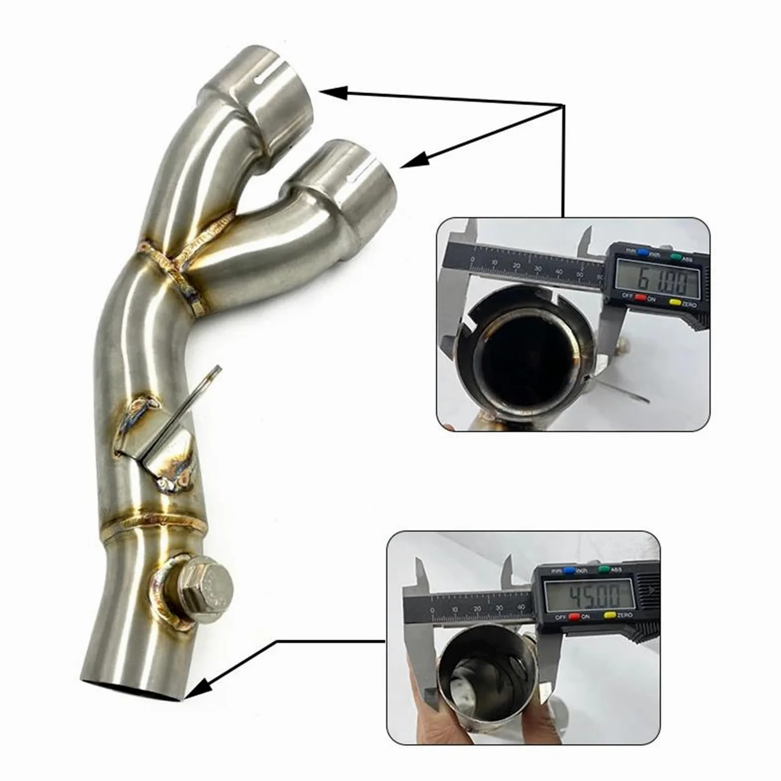 Genérico Silenciador de Escape Silenciador De Escape con Conexión De Tubo Intermedio En Y Motocicleta para Y&amaha R6 para YZF R6 2006-2019