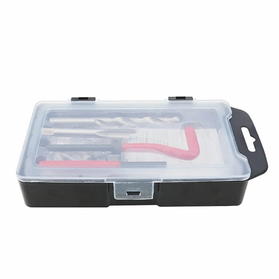 15pcs M10 x 1.25 Kit de reparación de rosca, conjunto de reparación de bobina helicoidal de coche, juego de herramientas manuales compatible
