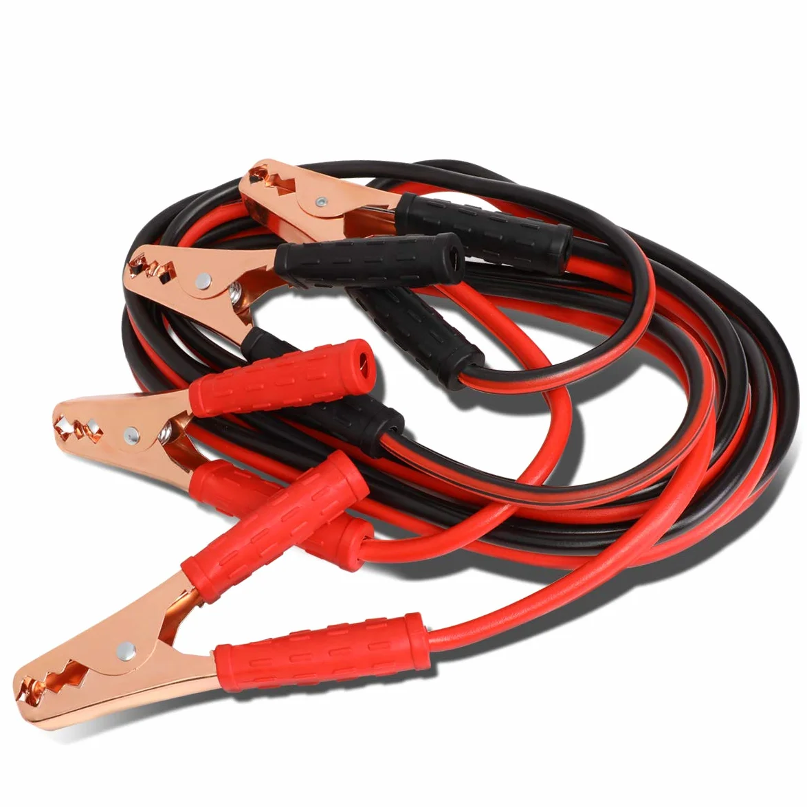 Cables de arranque resistentes de calibre 10 de 12 pies, puente de alimentación de 200 amperios, arranque de batería de emergencia para coche/motocicleta