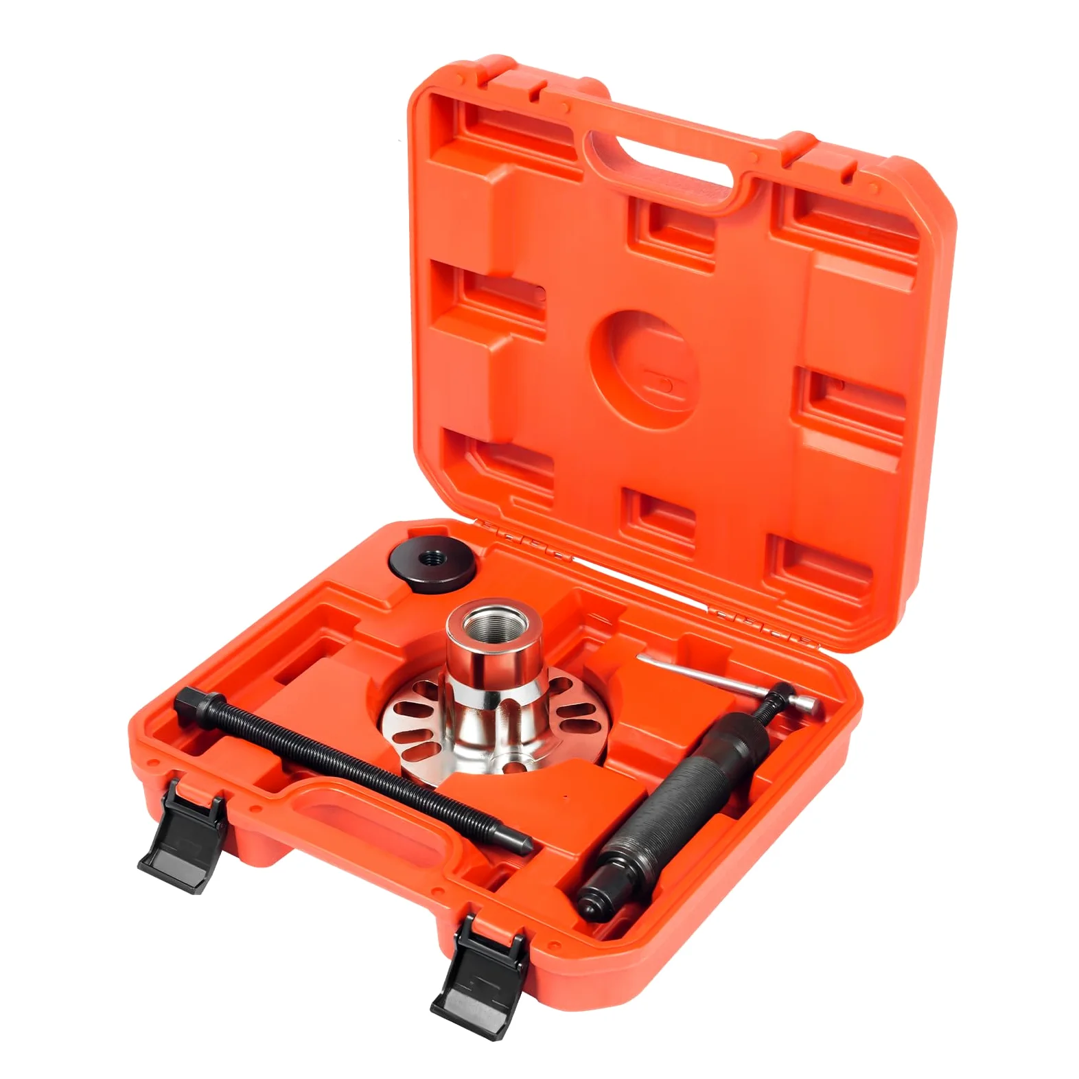 Extractor de ruedas hidráulico 10T para llantas de 4/5 agujeros (96 – 125 mm), de acero 45 # con maletín, bomba hidráulica manual, inoxidable, juego de herramientas para eje de transmisión