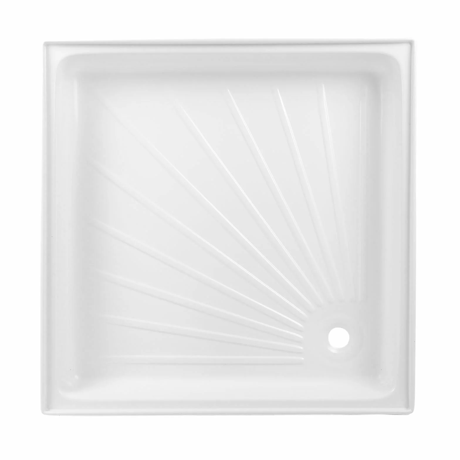 Bandeja de ducha para autocaravana y caravana, (Ancho x Profundidad x Altura) 60 x 60 x 10 cm de plástico ABS, color blanco