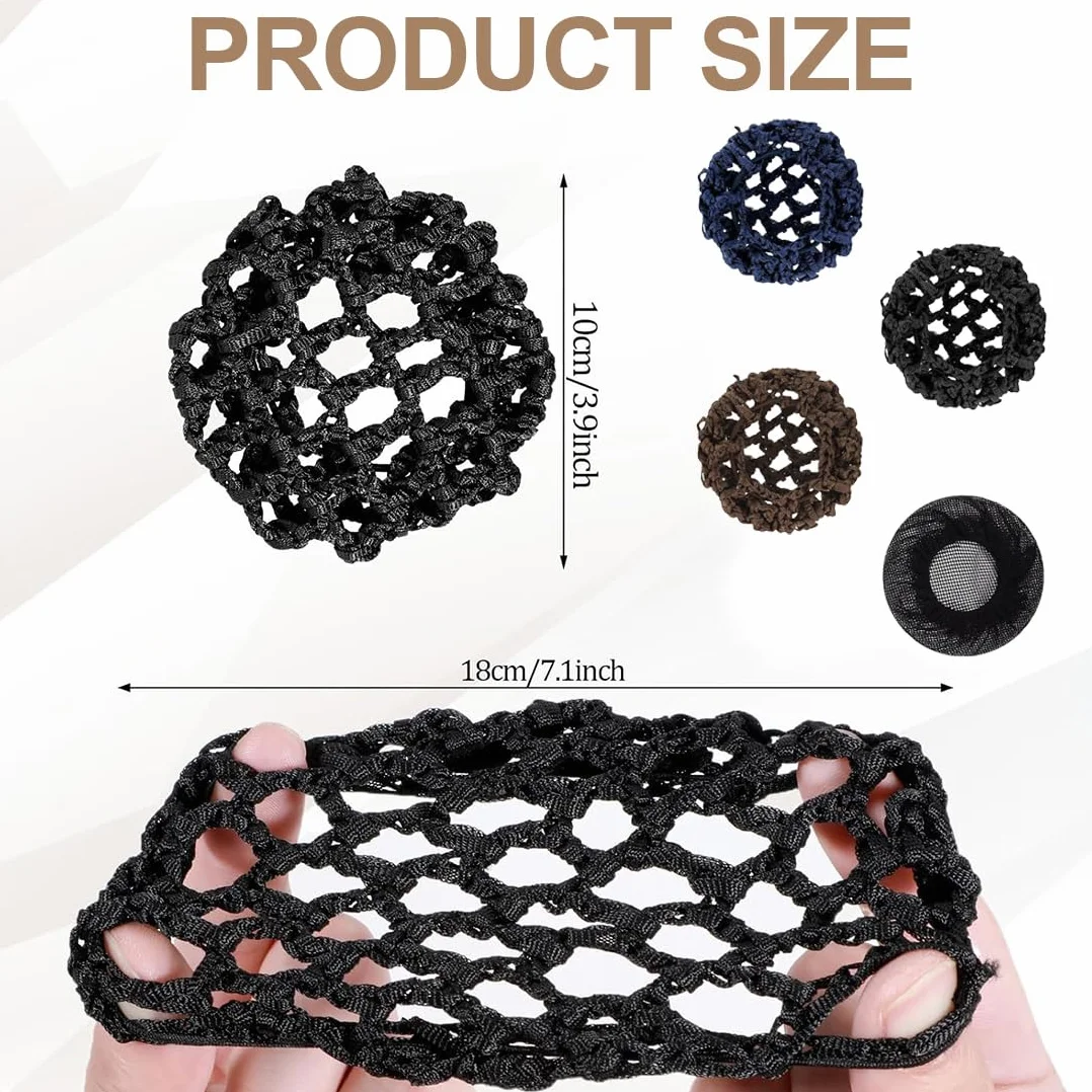 Redecilla para Cabello con Lunares 4 Piezas - Mallas Elásticas para Ballet y Baile