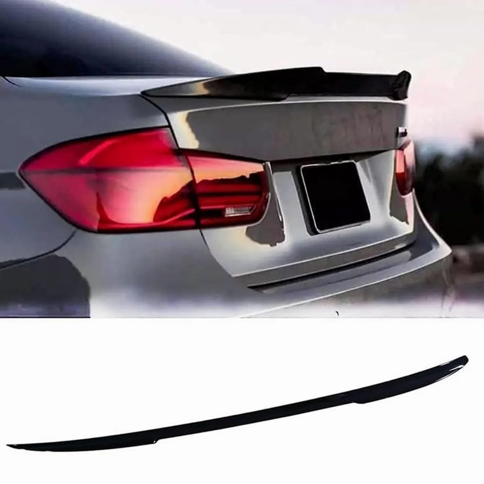 Coche Aleron Trasero para Renault Arkana 2021 2022 2023 2024 2025, Anti-Rasguños Coche Trasera Maletero Spoiler Tail Coche Estilo Accesorios,A/Black