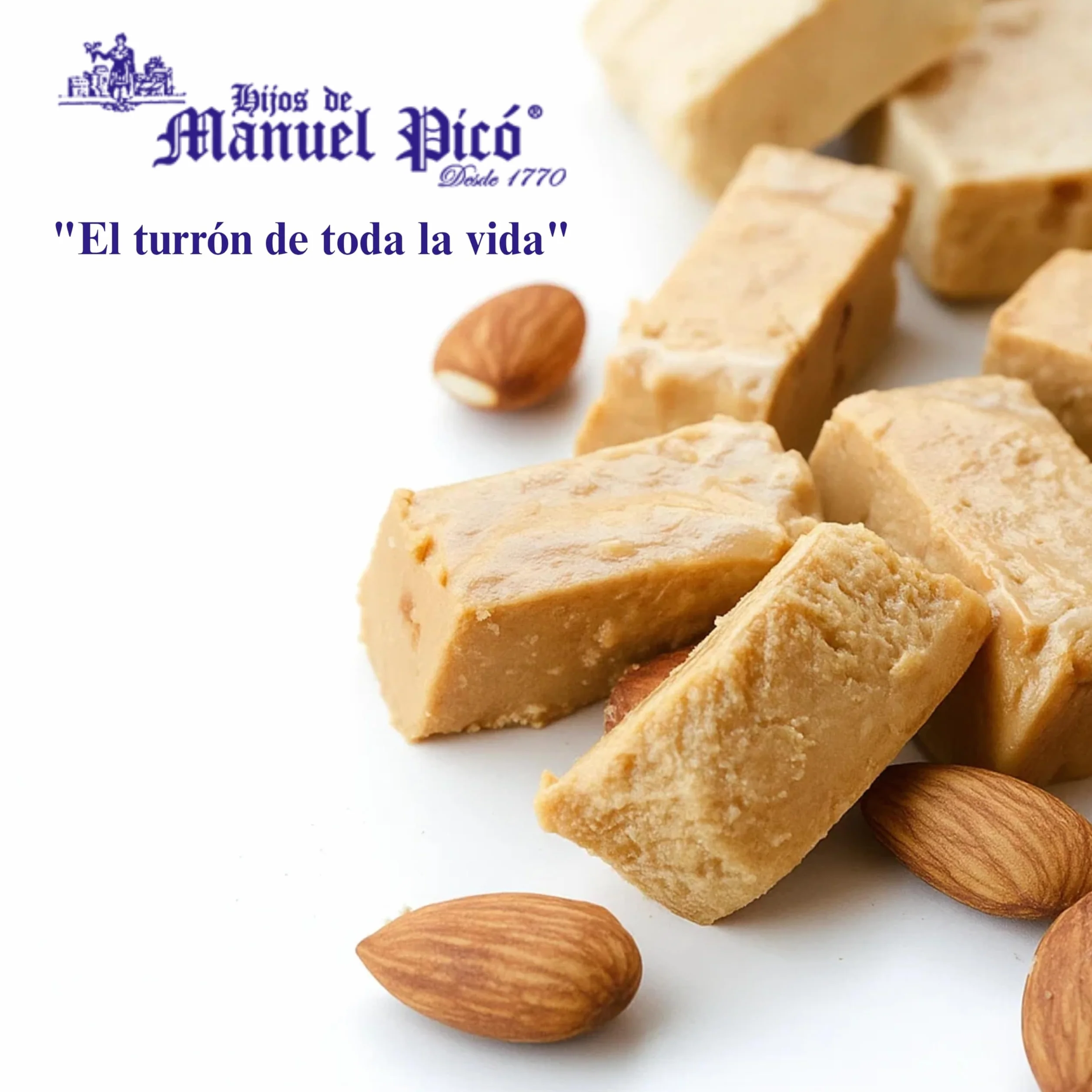 Hijos de Manuel Picó Turrón de crema sin Azúcar Añadido 300g Artesanal Fabricado en Jijona