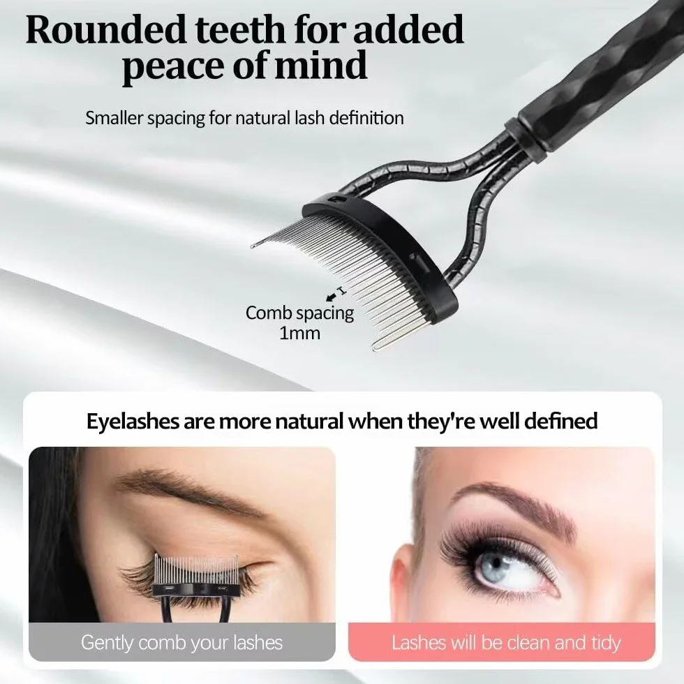 Cepillo para pestañas y cejas peine separador espoolie herramientas de maquillaje ojos juego 3 piezas