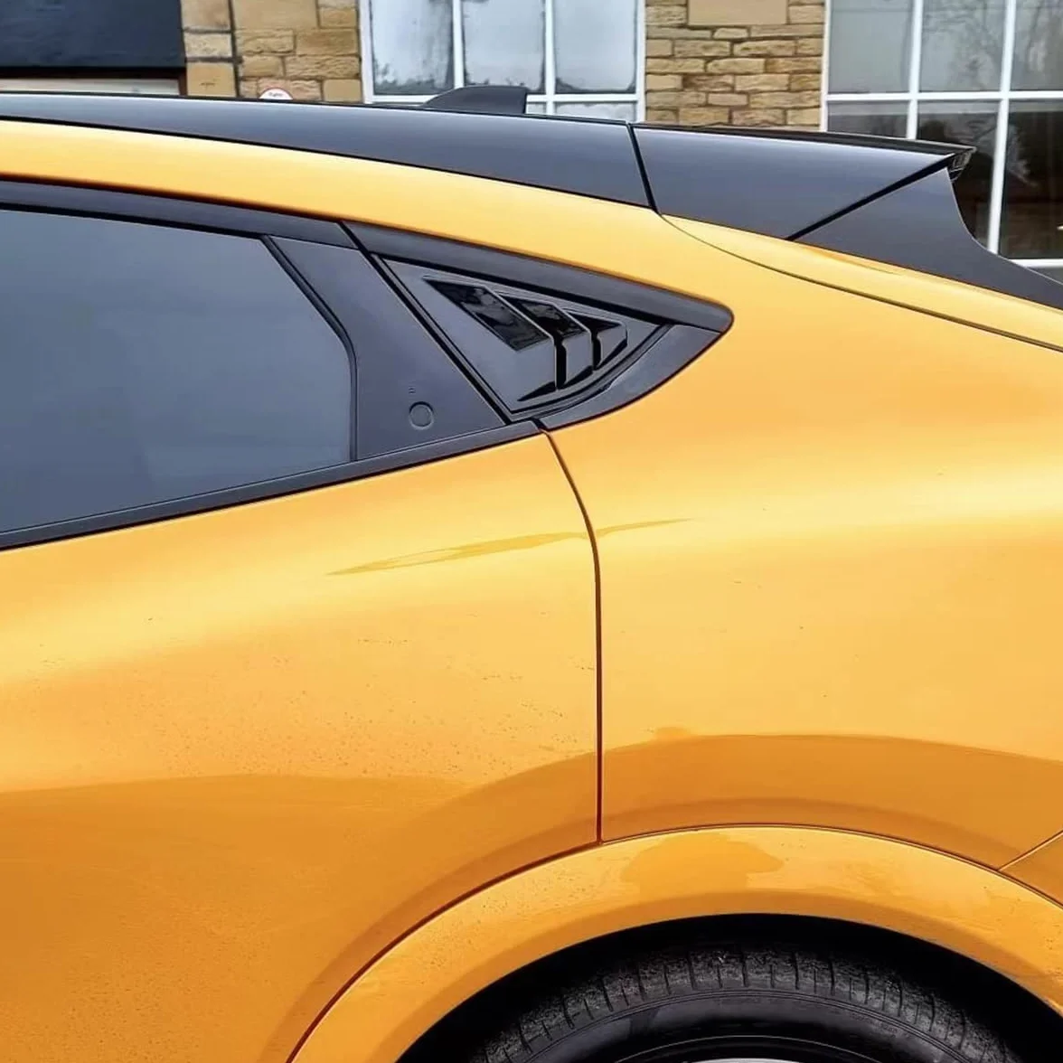 AOSK para Mustang Mach E Cuarto de Ventana Lateral Scoop Louvers Cover Ventana Visor Cubierta ABS (Negro Brillante)