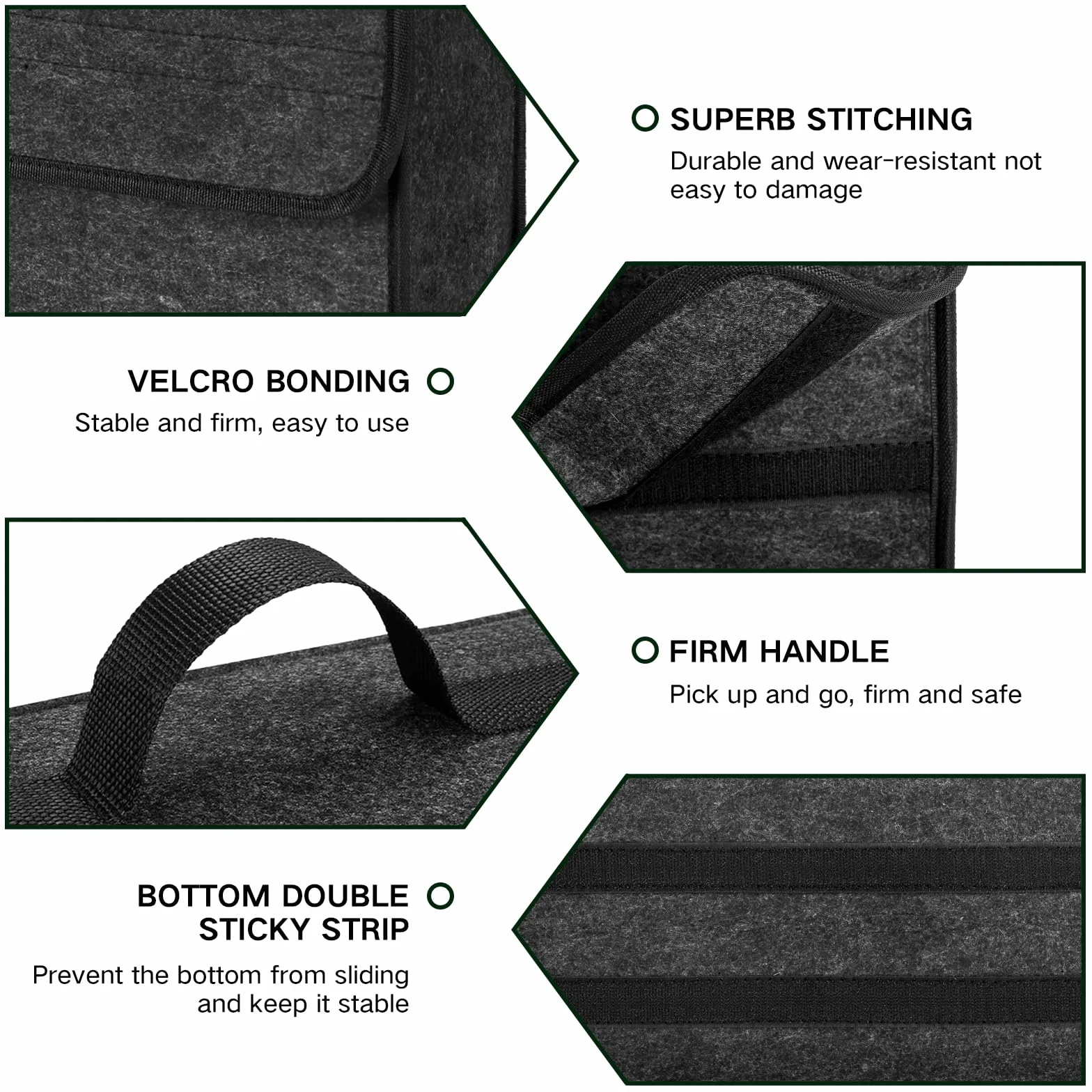 Organizador de Maletero de Coche,Bolsa Maletero Coche de Fieltro,Caja y Bolsa de Almacenamiento para Vehículos, Organizador para Herramientas y Limpieza (1PC)