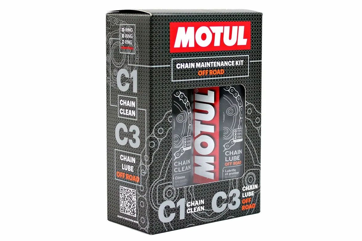 MOTUL Pack + Económico MC Care Spray Lubricante Cadena (C3) y Limpiador de Cadena (C1) Motos de Carretera.