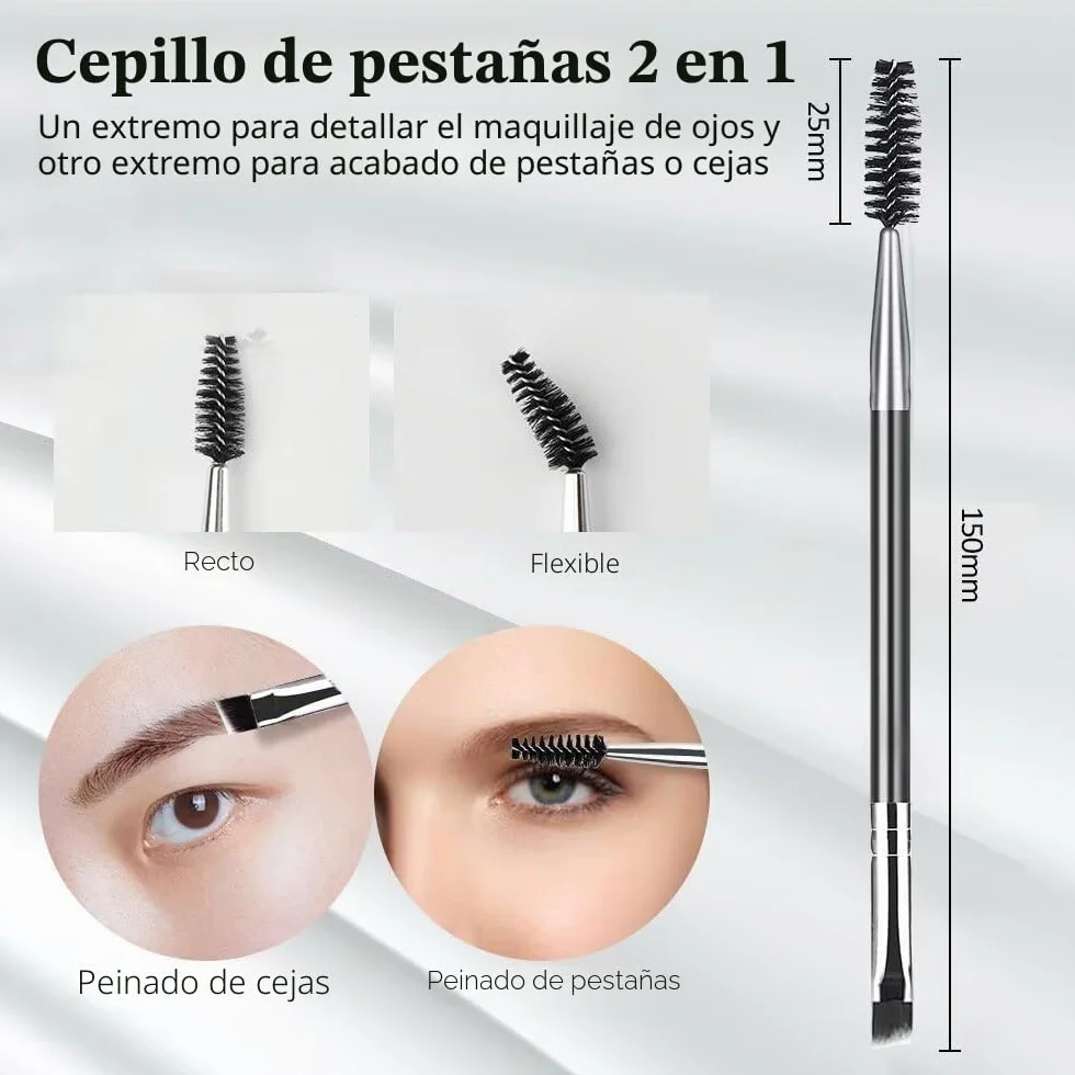 Cepillo para pestañas peine separador herramientas profesionales maquillaje ojos (juego de 3)