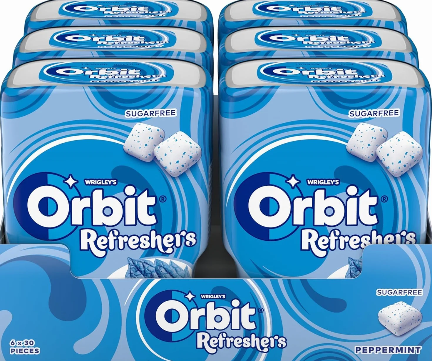 Orbit Refreshers Chicles Sin Azúcar Sabor Menta Frescura Inmediata 6x30