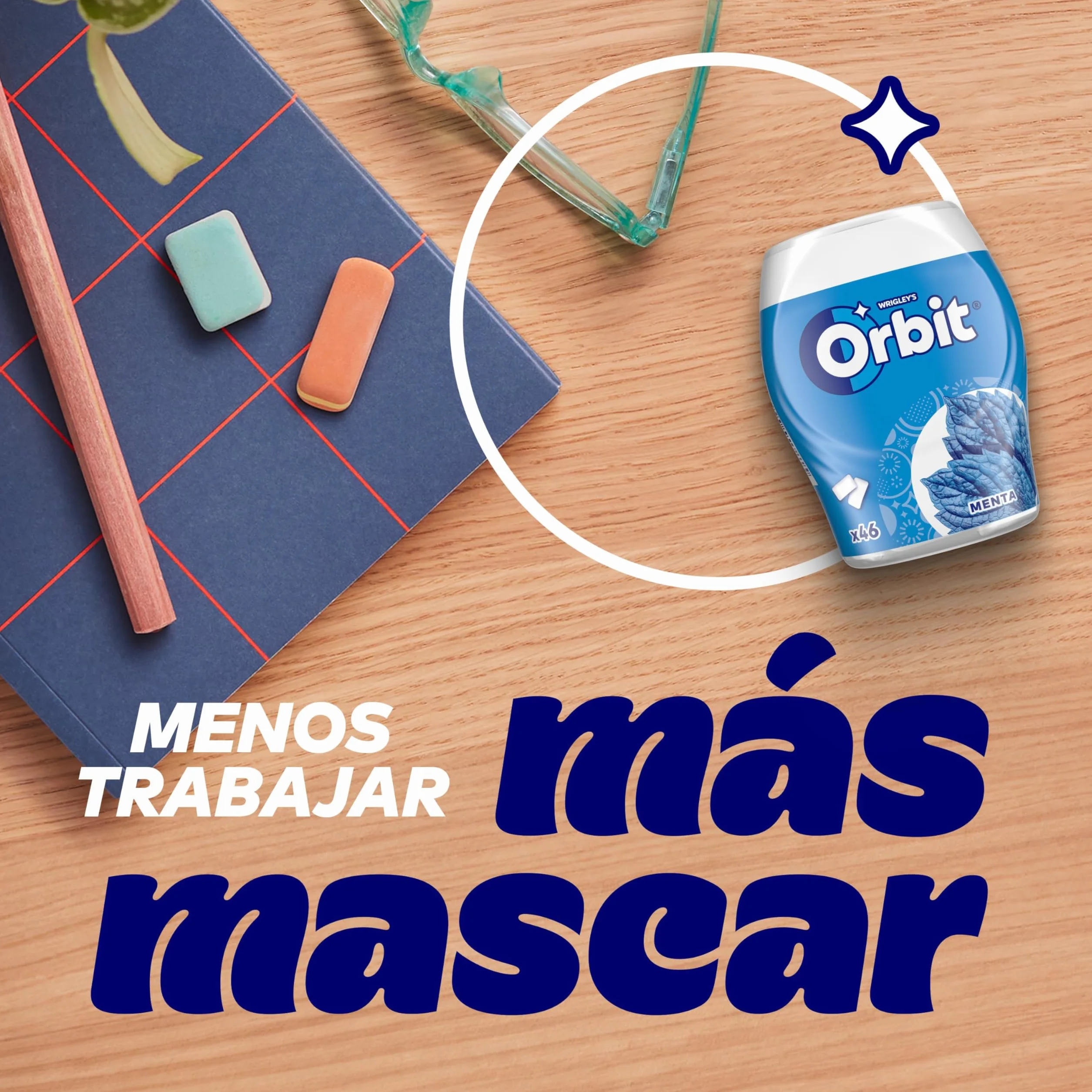 Orbit Chicles Sin Azúcar Sabor Menta Fresco Intenso Larga Duración Gragea 6x46