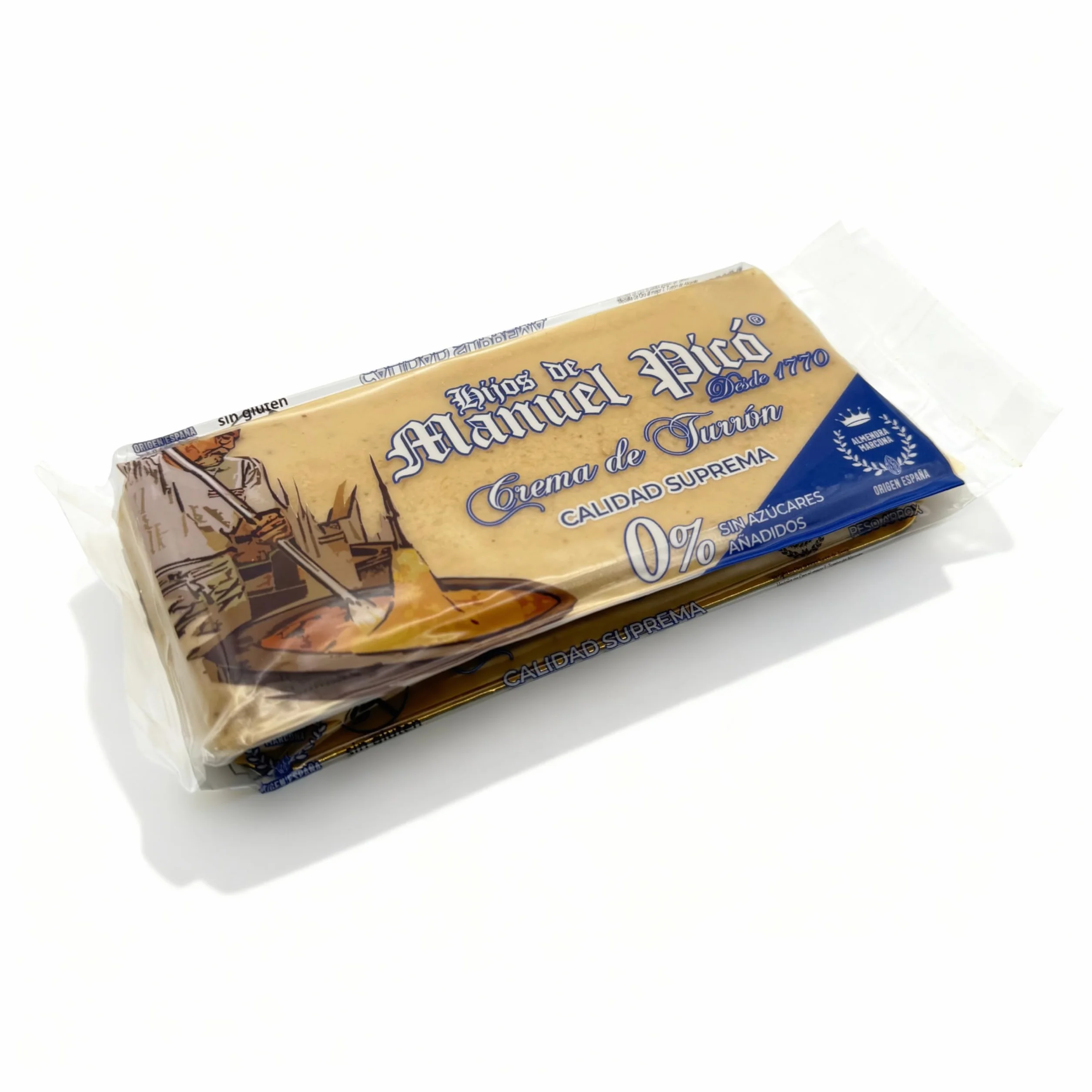 Hijos de Manuel Picó Turrón de crema sin Azúcar Añadido 300g Artesanal Fabricado en Jijona