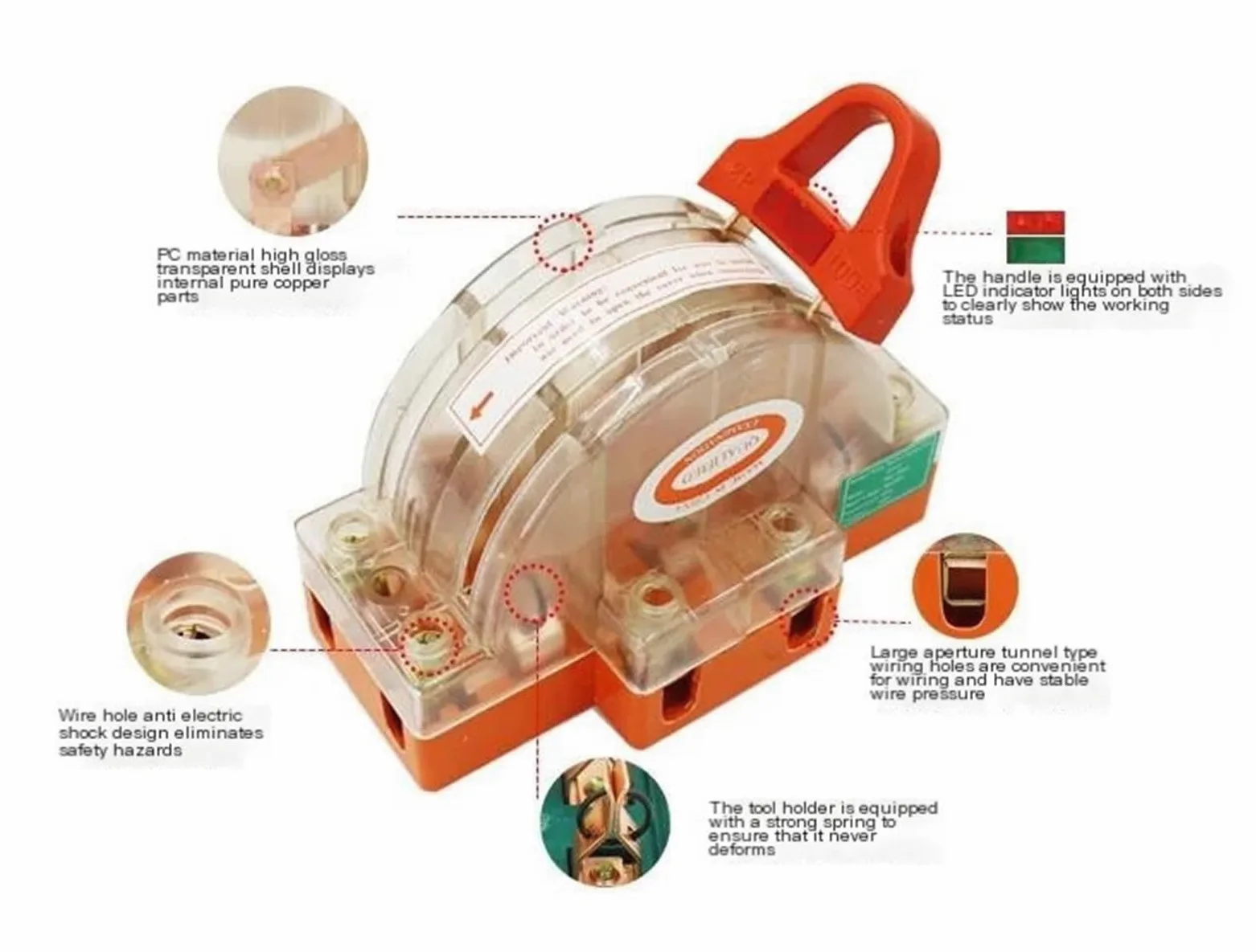 2 piezas 2p63a todo cobre banda transparente led bidireccional doble lanzamiento interruptor cuchillo interruptor de encendido interruptor cuchillo interruptor cuchillo interruptor cuchillo