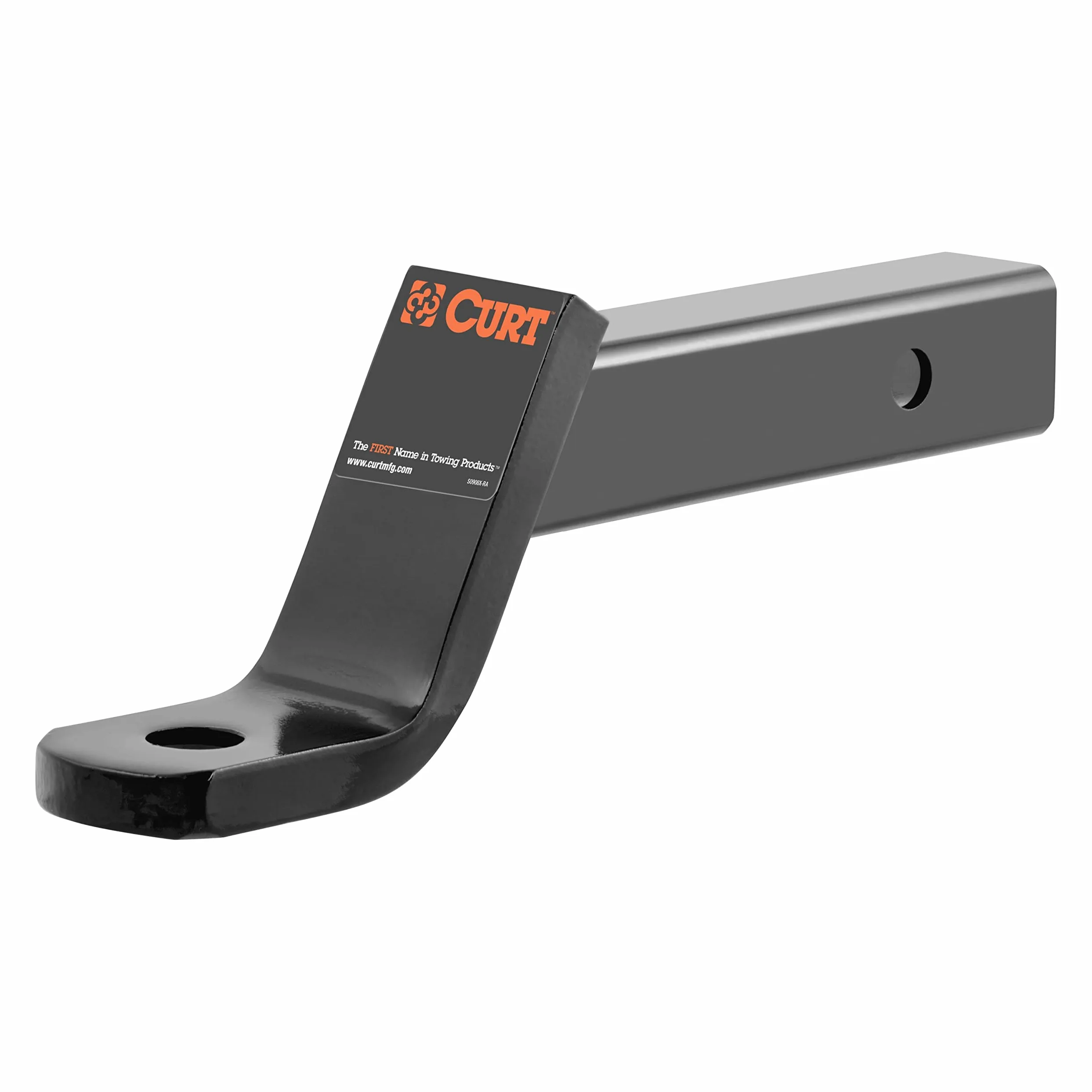 CURT 45060 Class 3 Trailer Hitch Ball Mount 2-Inch Receiver 7,500 lbs 1-Inch Hole 4-Inch Drop 2-Inch Rise Gloss Black Powder Coat