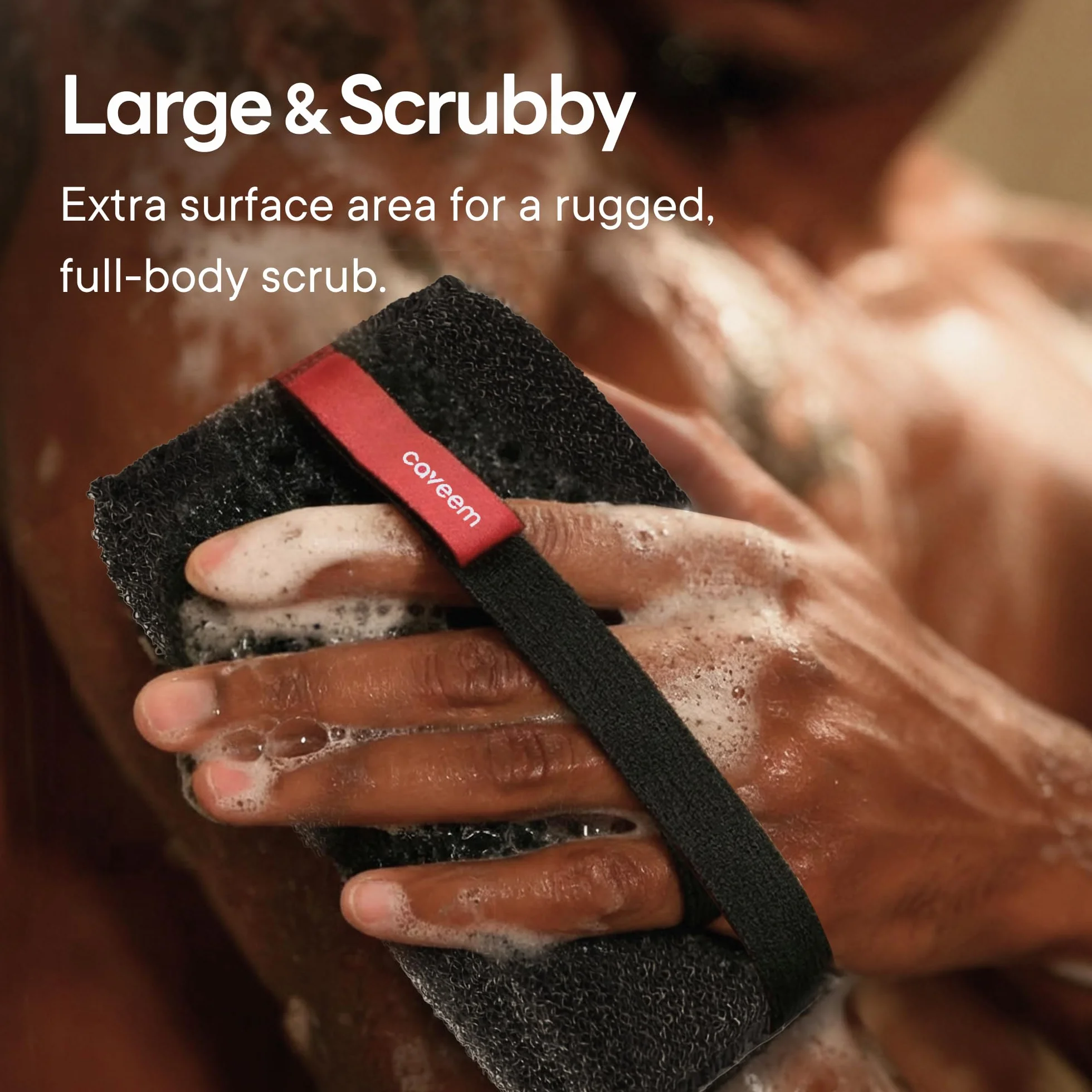 CAVEEM Esponja Exfoliante Corporal Doble Cara, Paquete de 2 Gris Oscuro