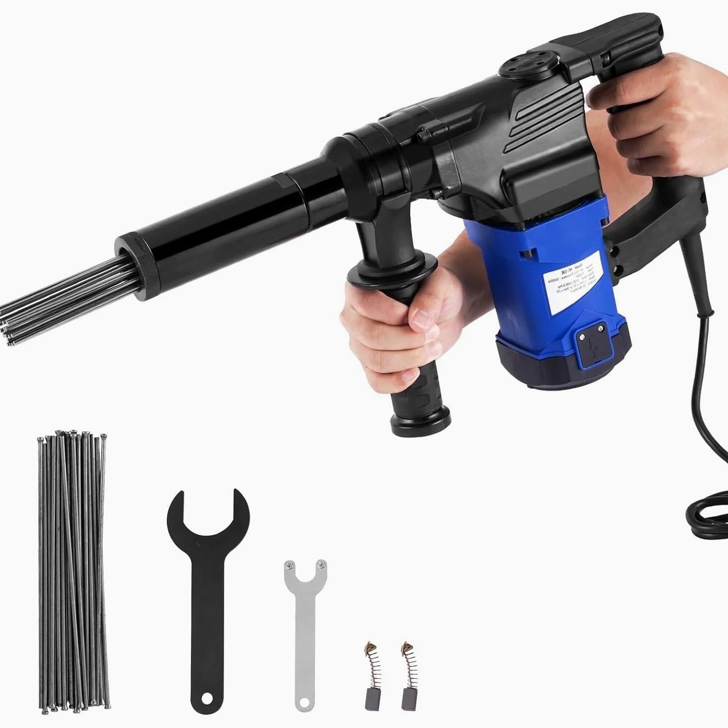 Desincrustador eléctrico de Agujas, removedor de óxido portátil de 1100 W, Herramienta de eliminación de Pintura de Alta Resistencia con 23 Agujas, para automóviles, Barcos y Cubiertas.