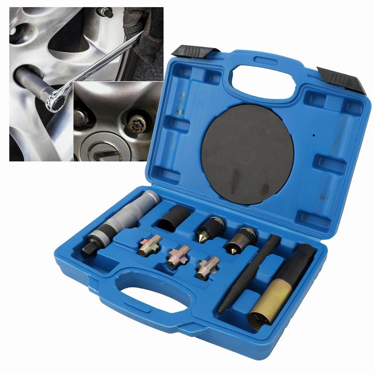 Kit de Extracción de Bloqueo de Rueda,Herramienta de Enchufe para Quitar Tuercas,Juego de Extractor de Tuercas de Perno,Juego de Llaves para Quitar Fácilmente las Tuercas deBloqueo