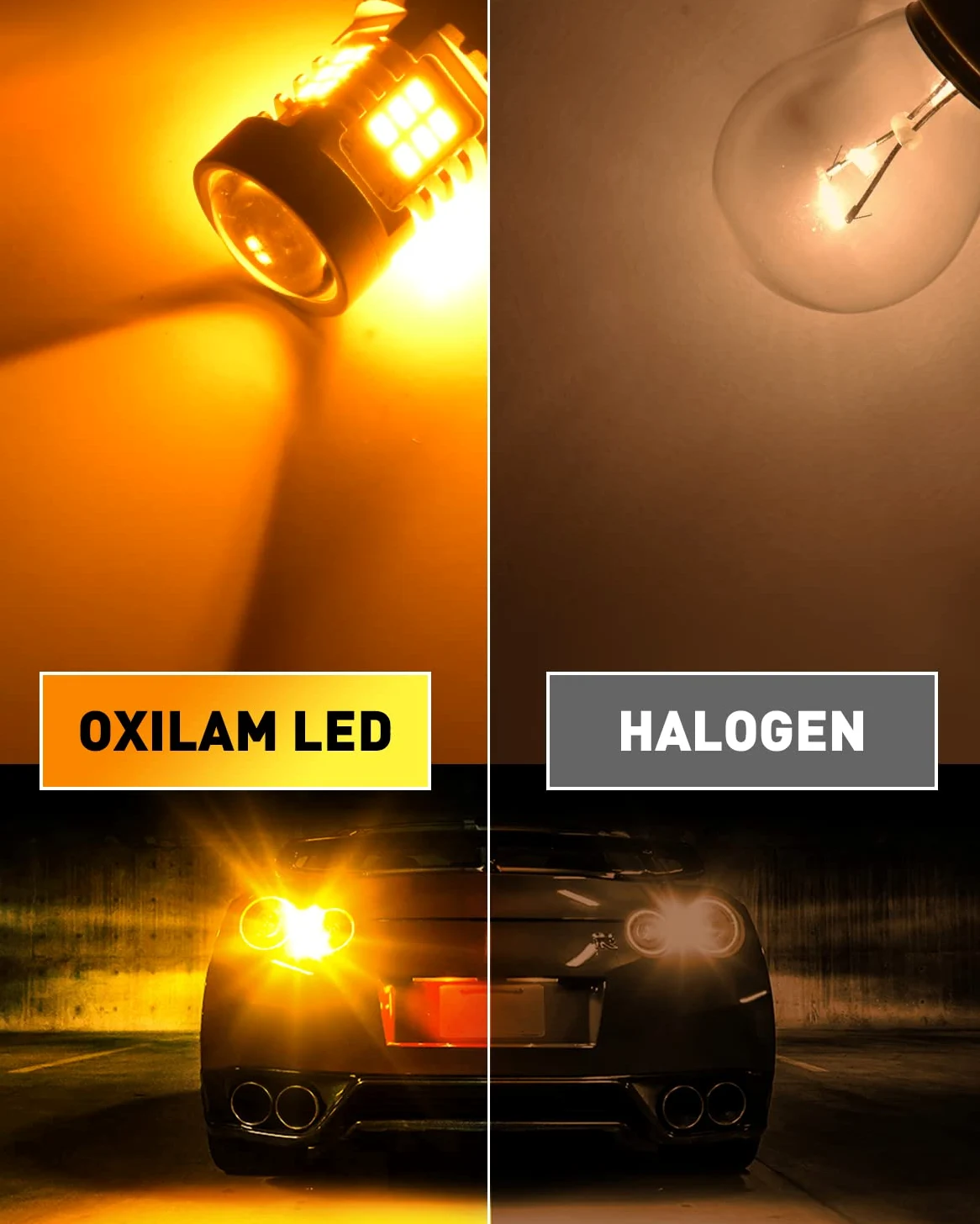 Carphone Warehouse OXILAM 7507 PY21W BAU15S - Bombillas LED ámbar amarillo 2800LM para luces intermitentes con resistencia de carga integrada, C