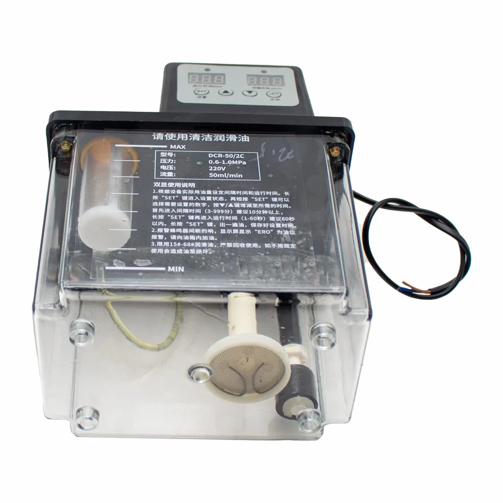 Bomba De Lubricación Automática De 220 V, Bomba De Aceite Electromagnética, Engrasador De Torno Con Pantalla Digital Dual (2L)
