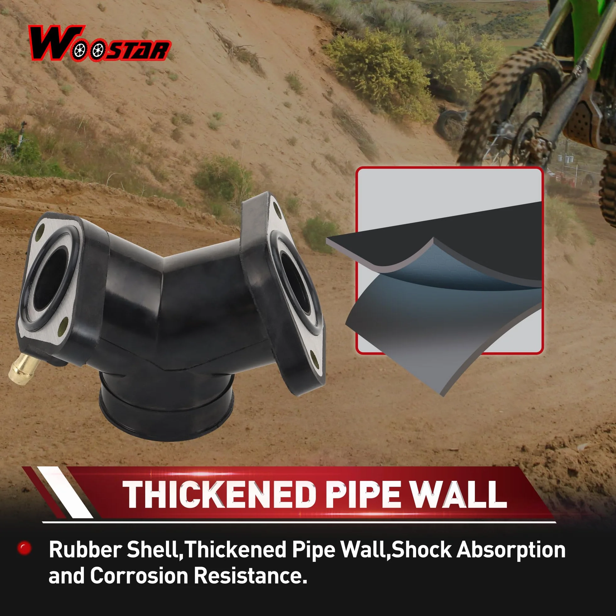 WOOSTAR Carburador Tubo Colector de Admisión Reemplazo para XV 125 Virago XV 240 V Star 250 Motocicleta OEM #2UJ-13586-00 OEM #4RF-13586-00 OEM #4RF-13586-01