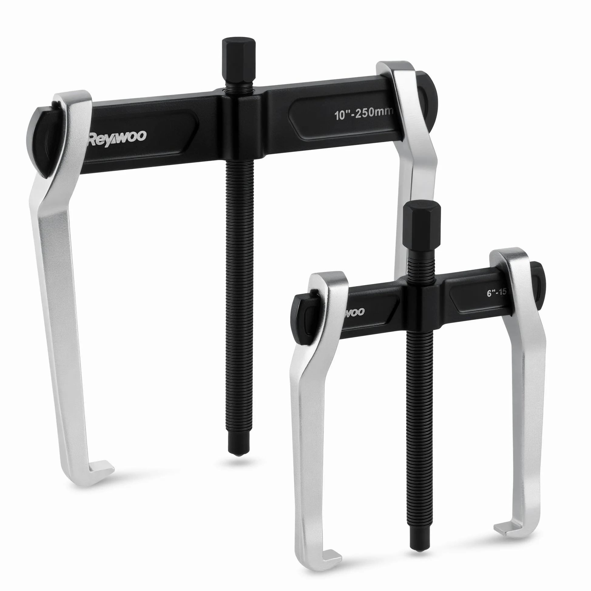 Reywoo Juego de extractor de engranajes y rodamientos de 2 mordazas de 6 pulgadas, 10 pulgadas, herramienta ajustable de acero CR-V con mandíbulas reversibles para tracción interna externa, elimina