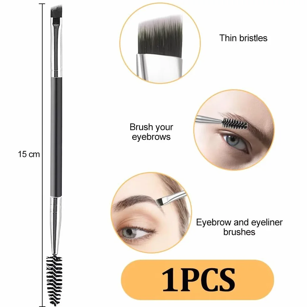 Cepillo de cejas 2 unidades peine doble extremo separador pestañas portátil herramientas maquillaje